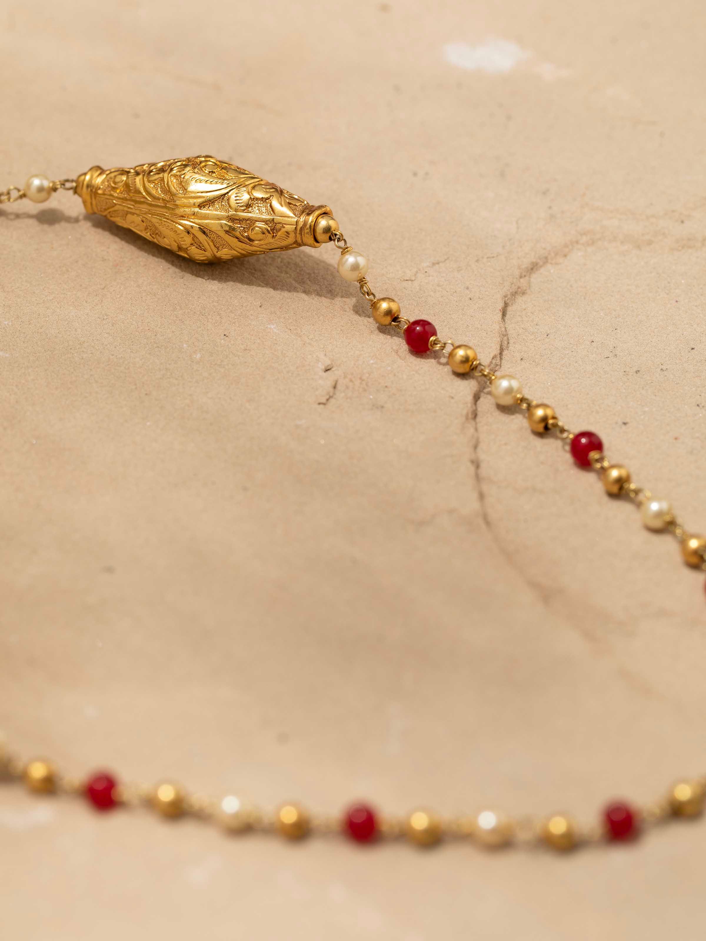 Back view of Chitai silver long necklace showing the elegant clasp and overall construction.