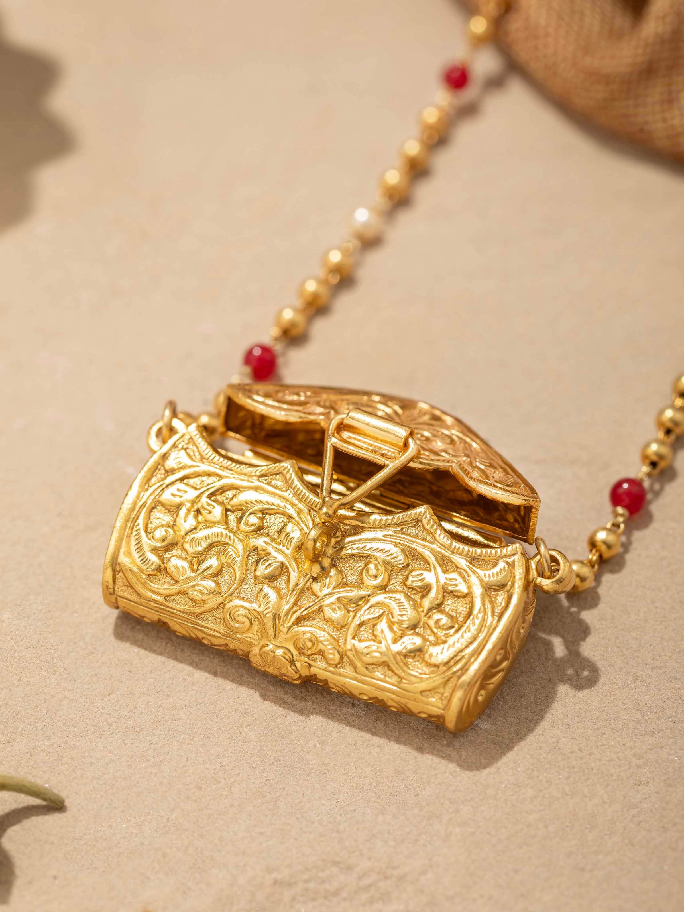 Detailed view of Chitai Silver Long Necklace focusing on the fine metalwork.