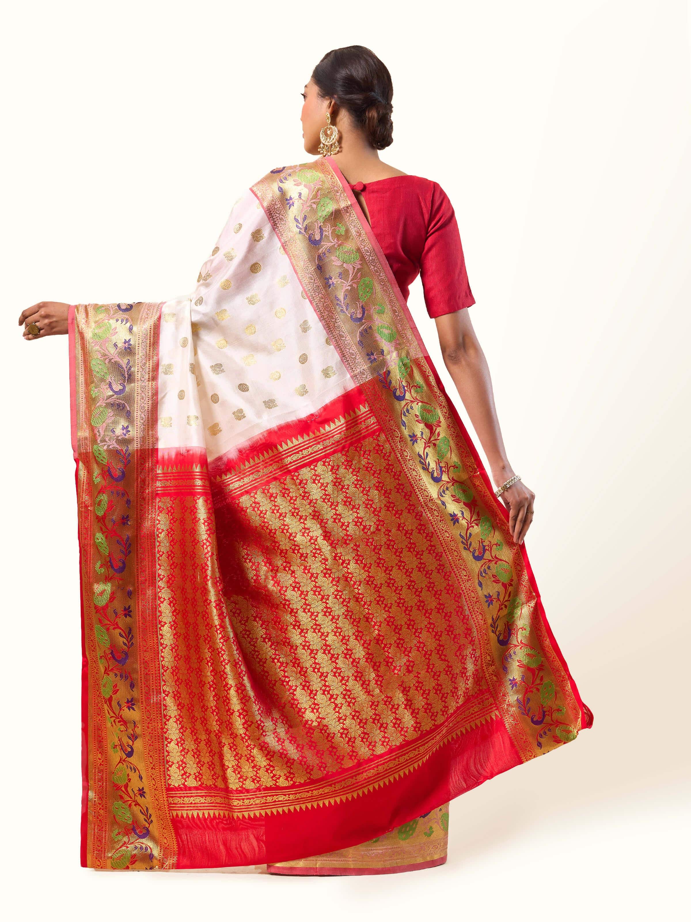 Off-white Silk Venkatagiri Saree