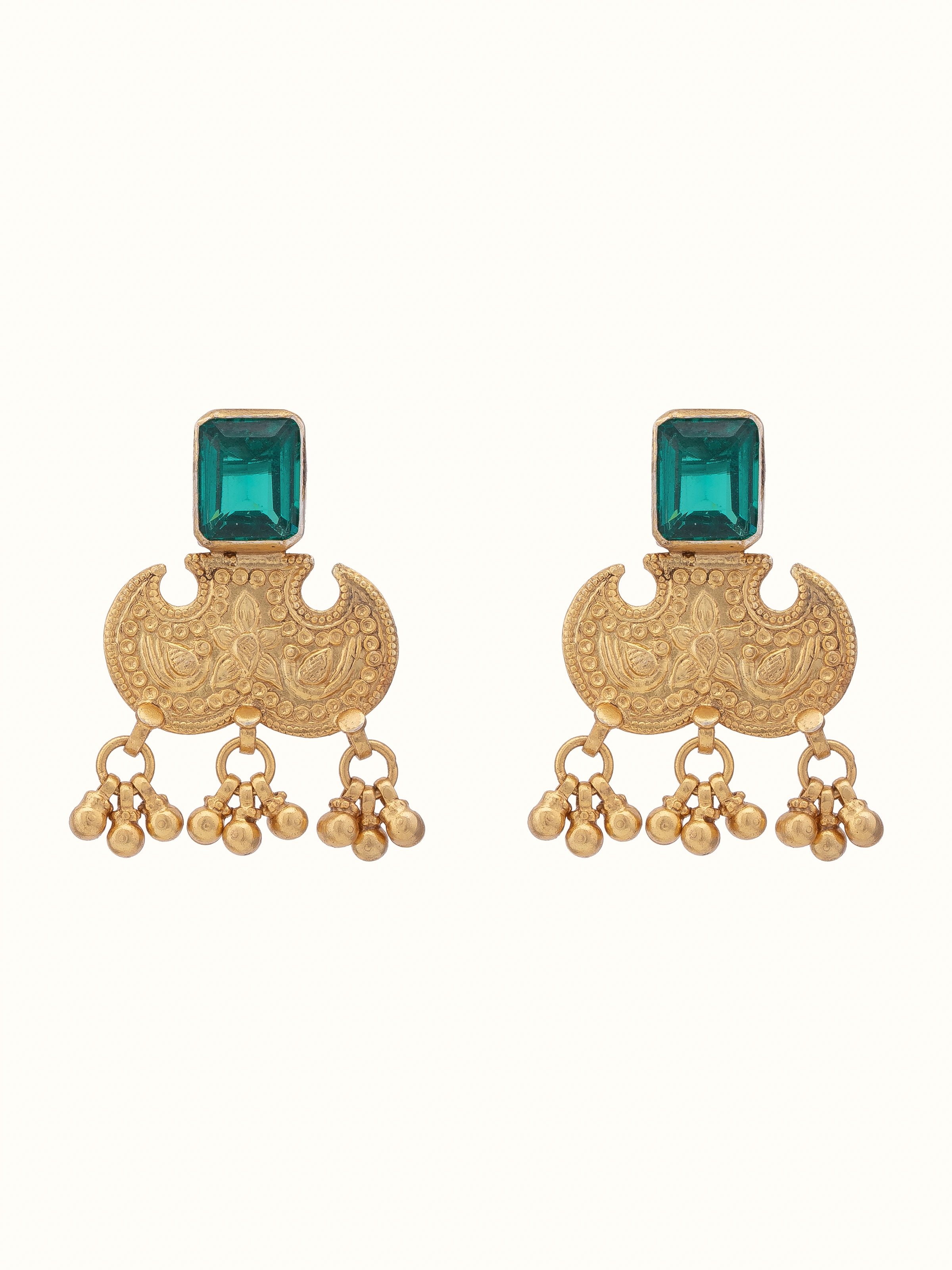 Front view of Silver Smithing Drop Earrings showcasing elegant silver design and craftsmanship.