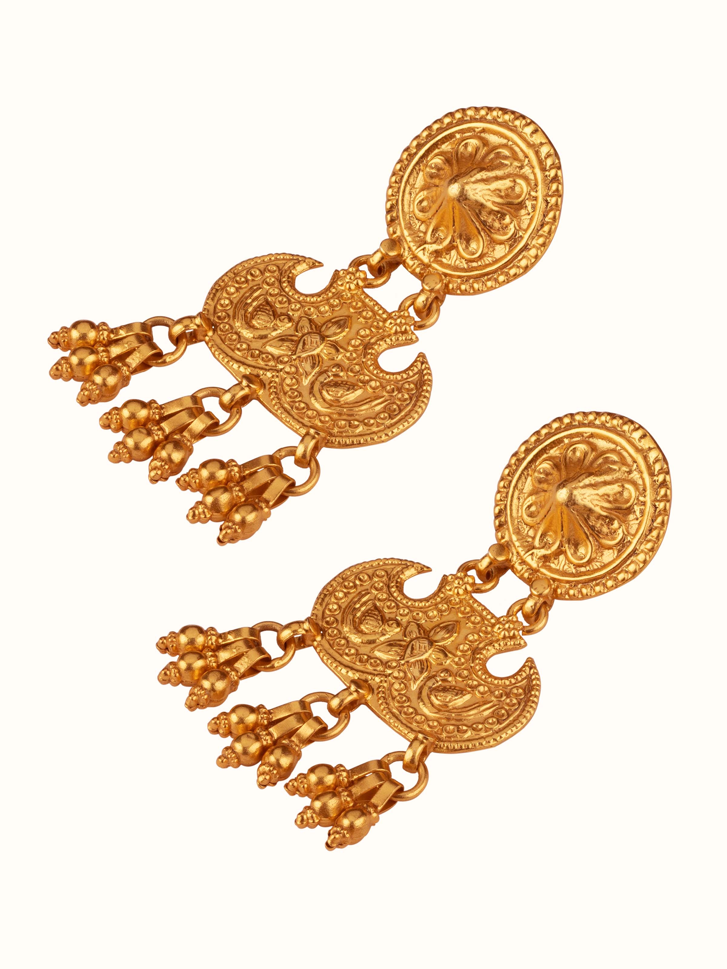 Back view of Silver Smithing Drop Earrings highlighting the secure setting and refined design by Swadesh