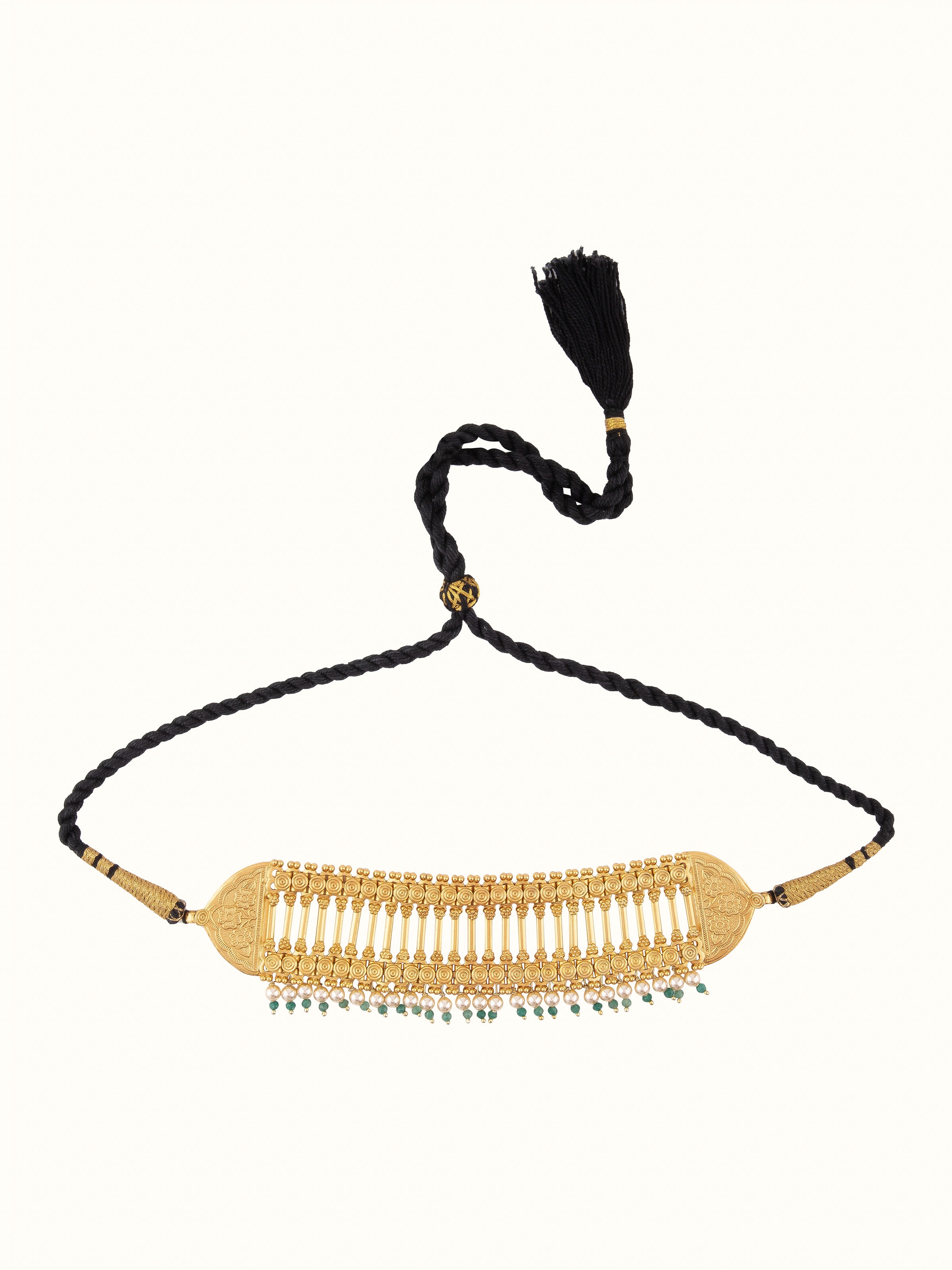 Front view of Silver Smithing Choker highlighting sleek metal finish