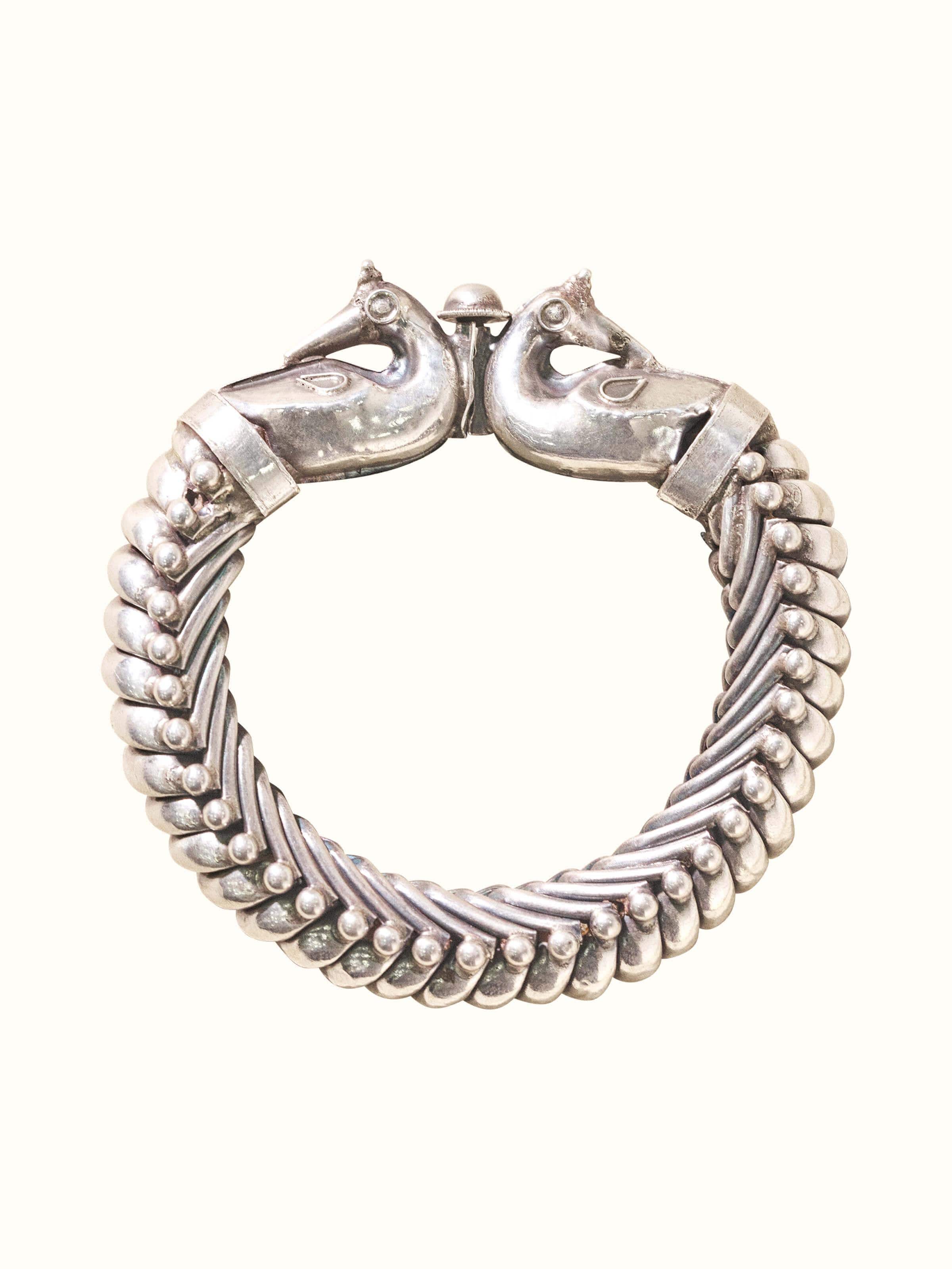 Front view of Silver Smithing Bangle showcasing its sleek design and fine silver finish.