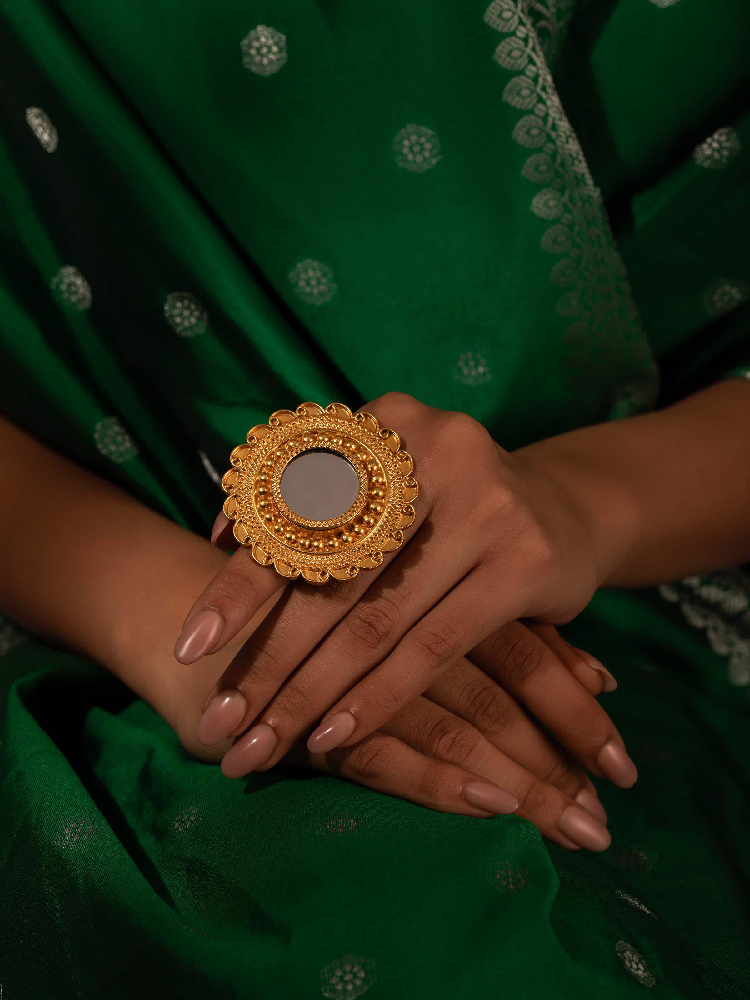 Close-up view of Silver Smithing Ring focusing on detailed metalwork.