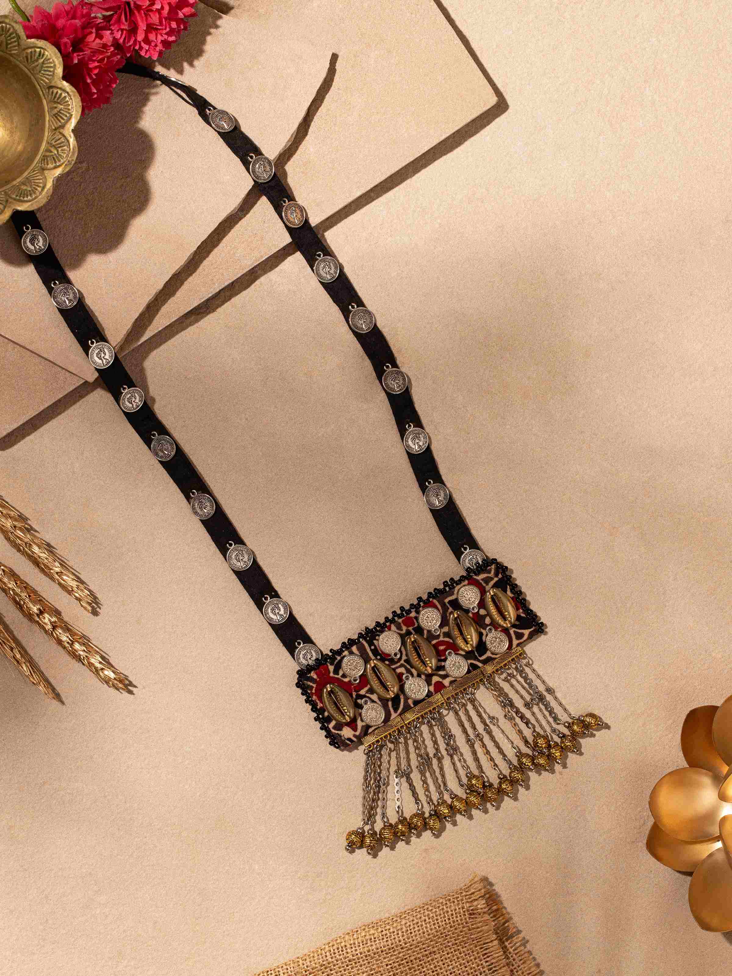 Ajrakh Long Necklace