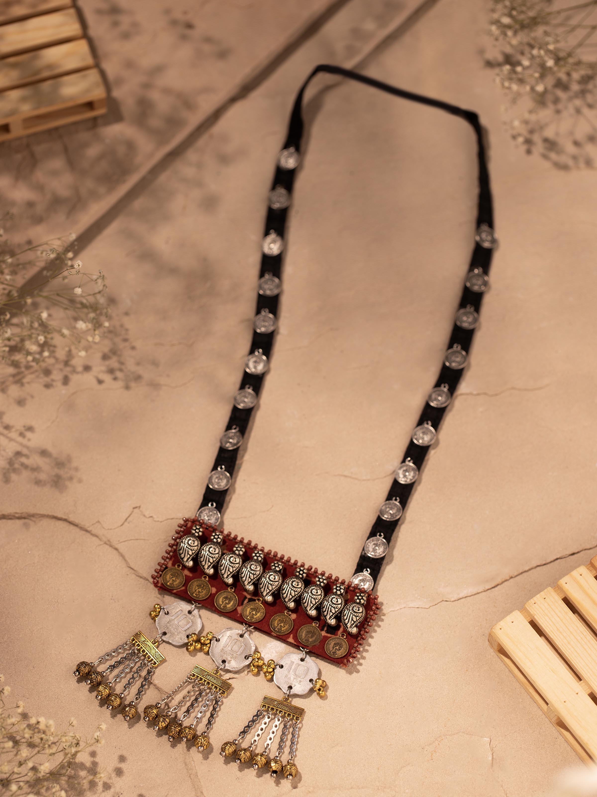 Ajrakh Long Necklace