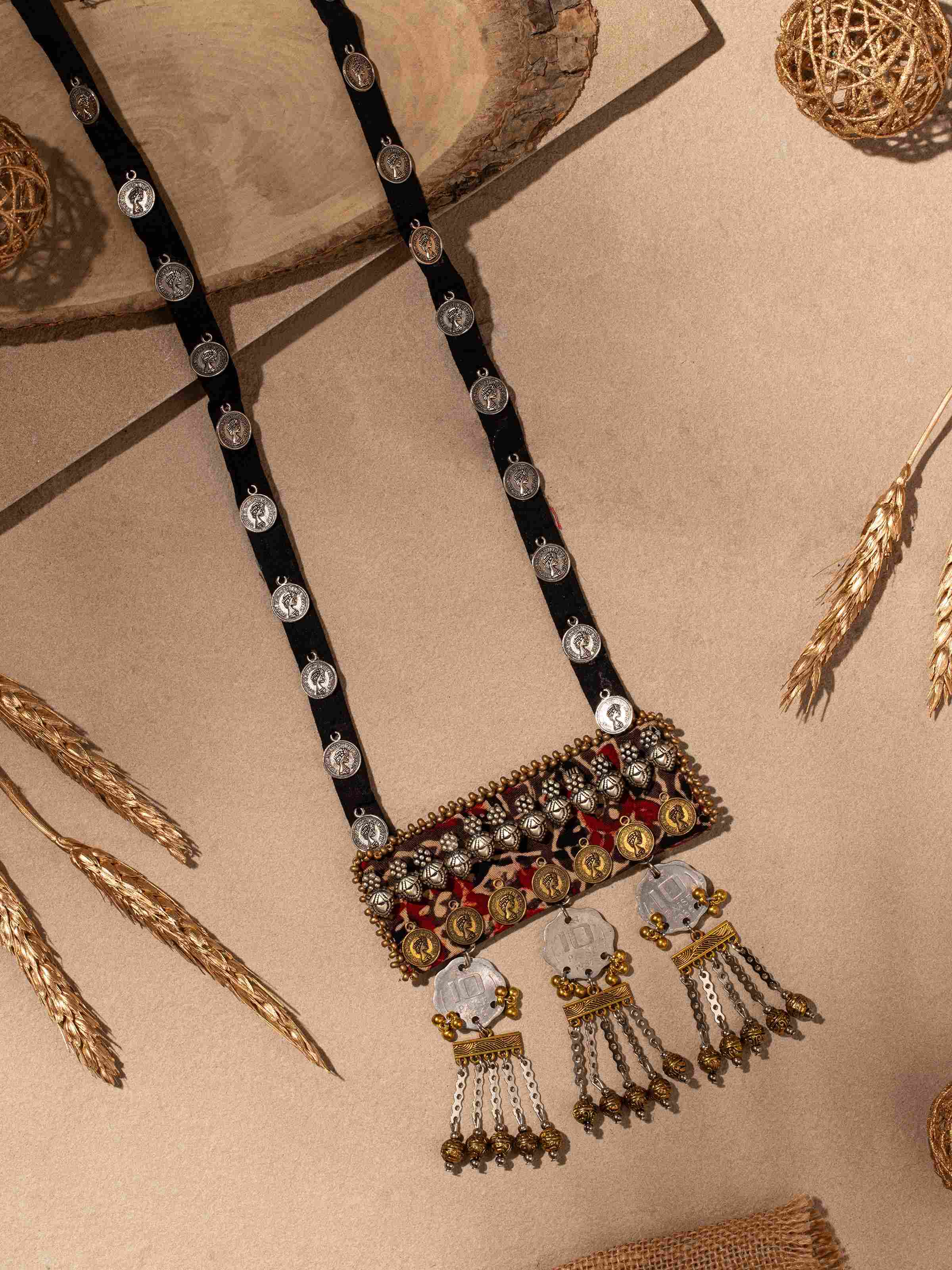 Ajrakh Long Necklace