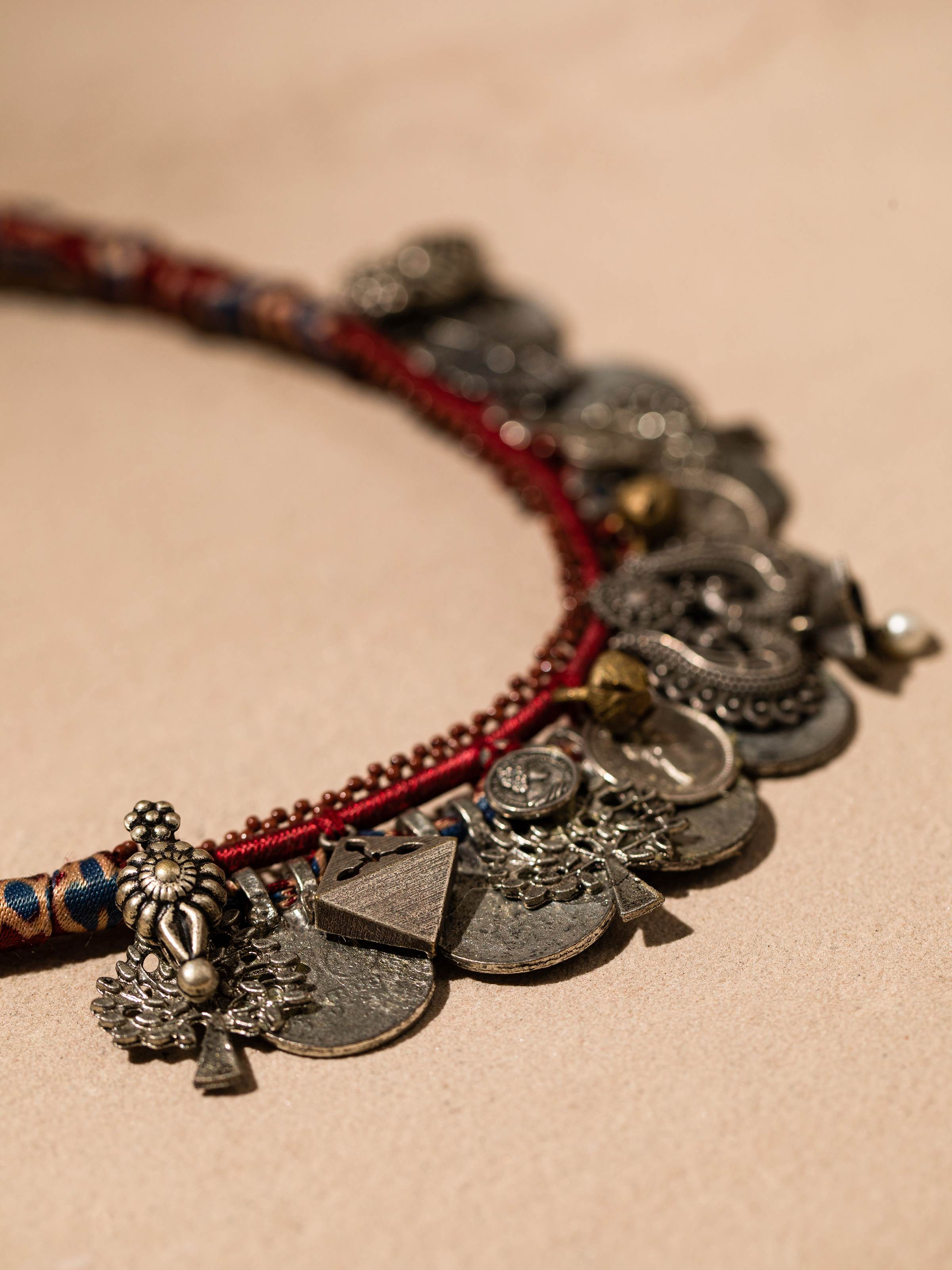 Ajrakh Collar Necklace