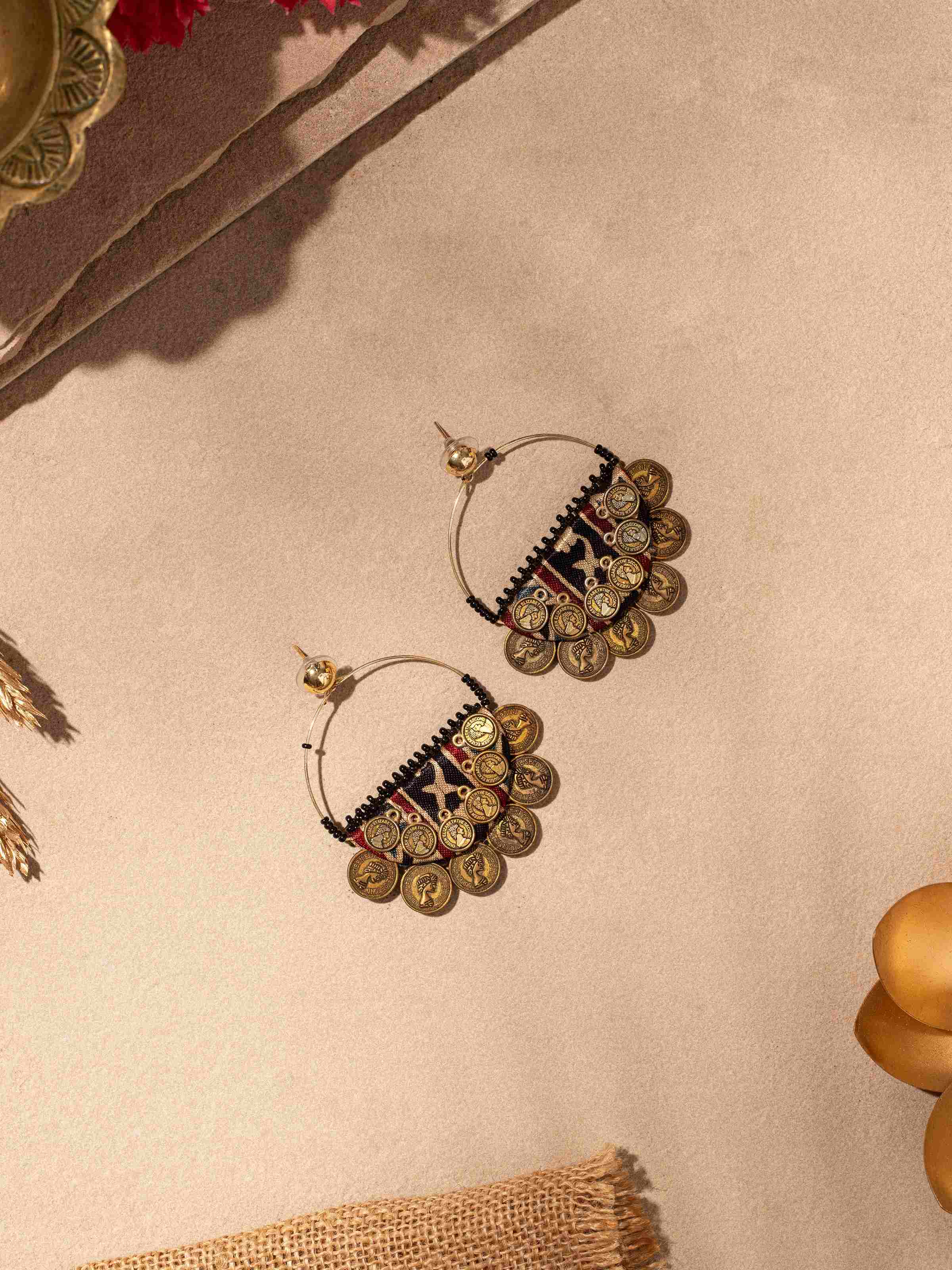 Ajrakh Drop Earrings