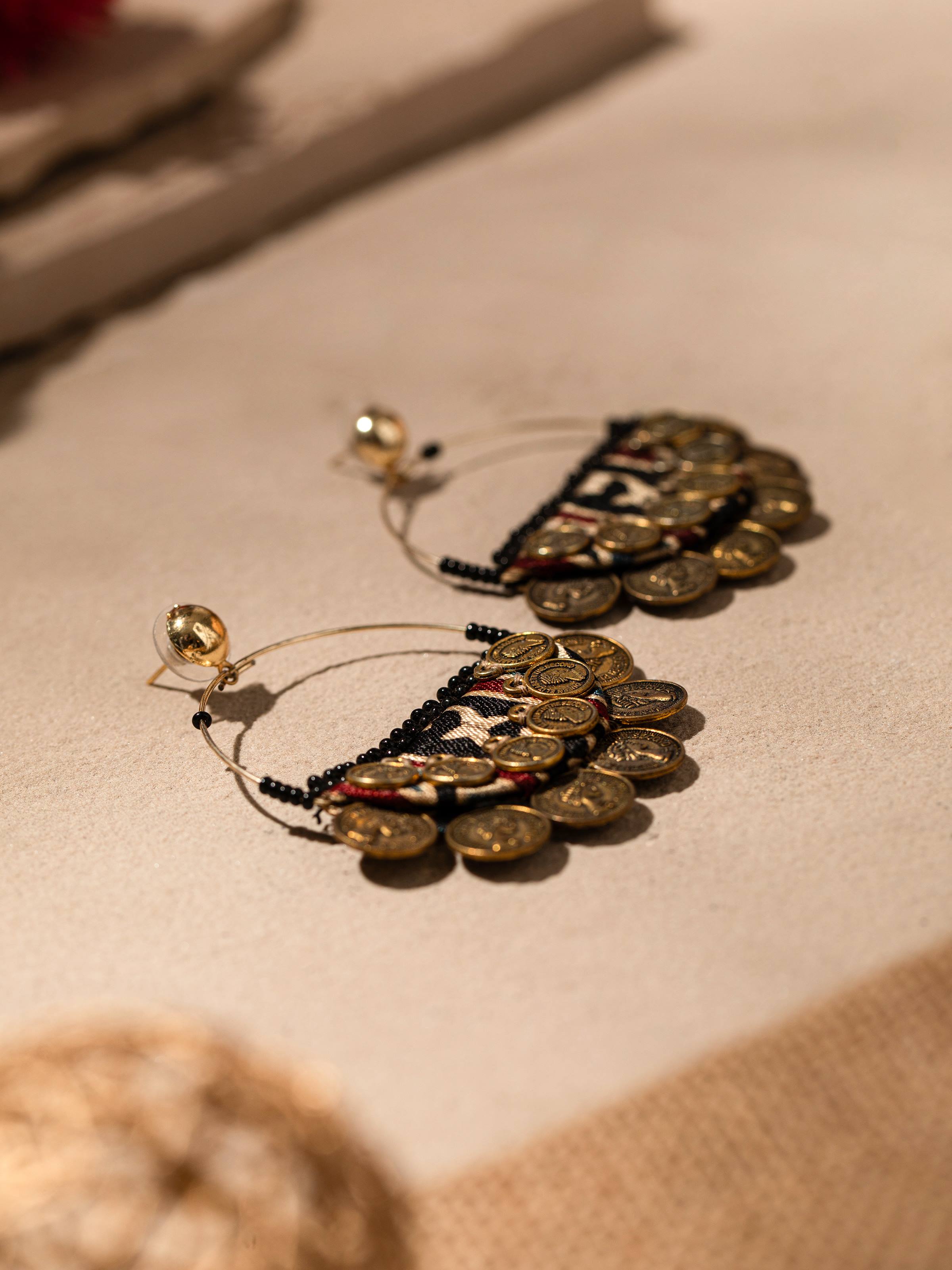 Ajrakh Drop Earrings