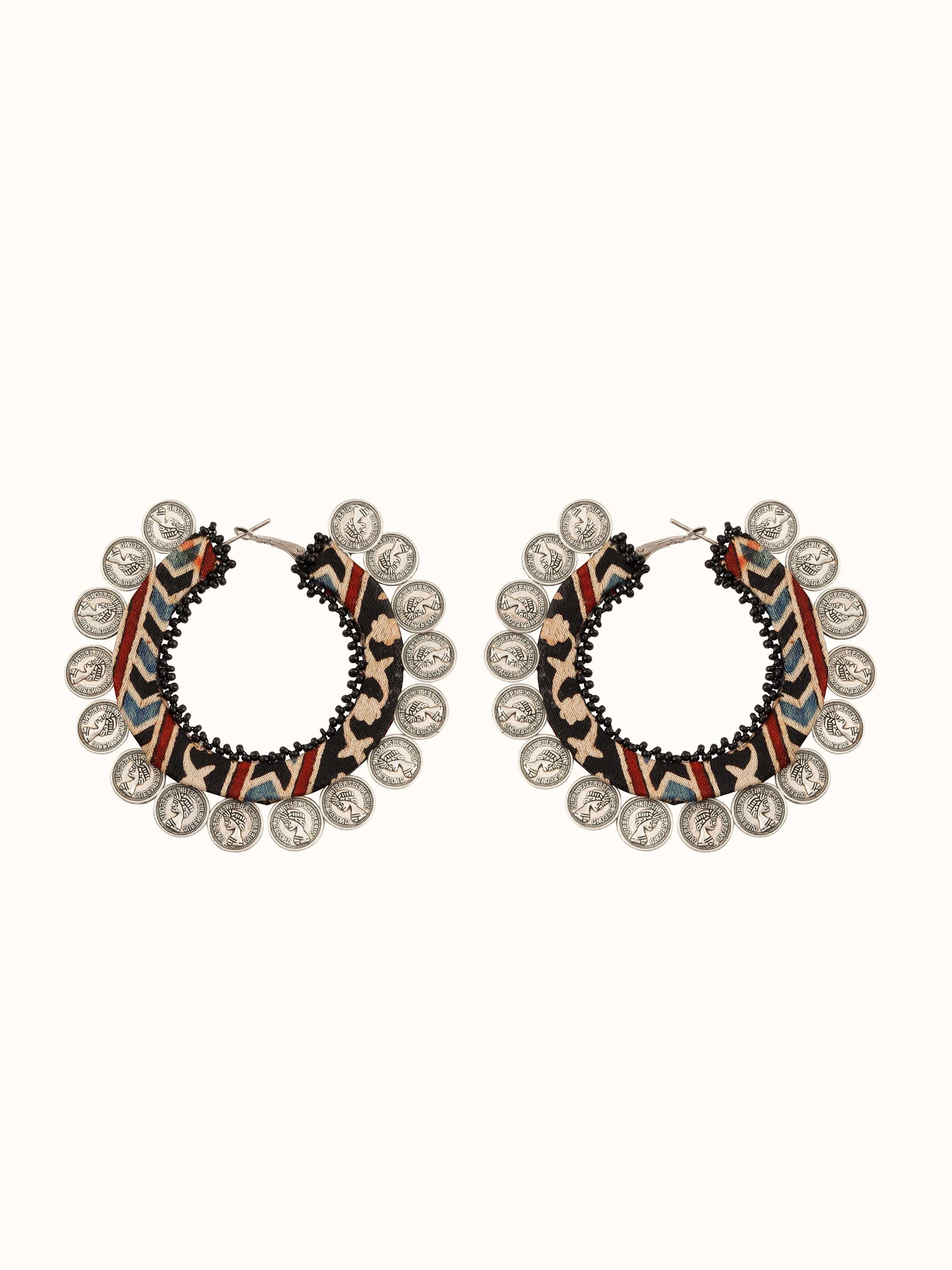 Ajrakh Hoop Earrings