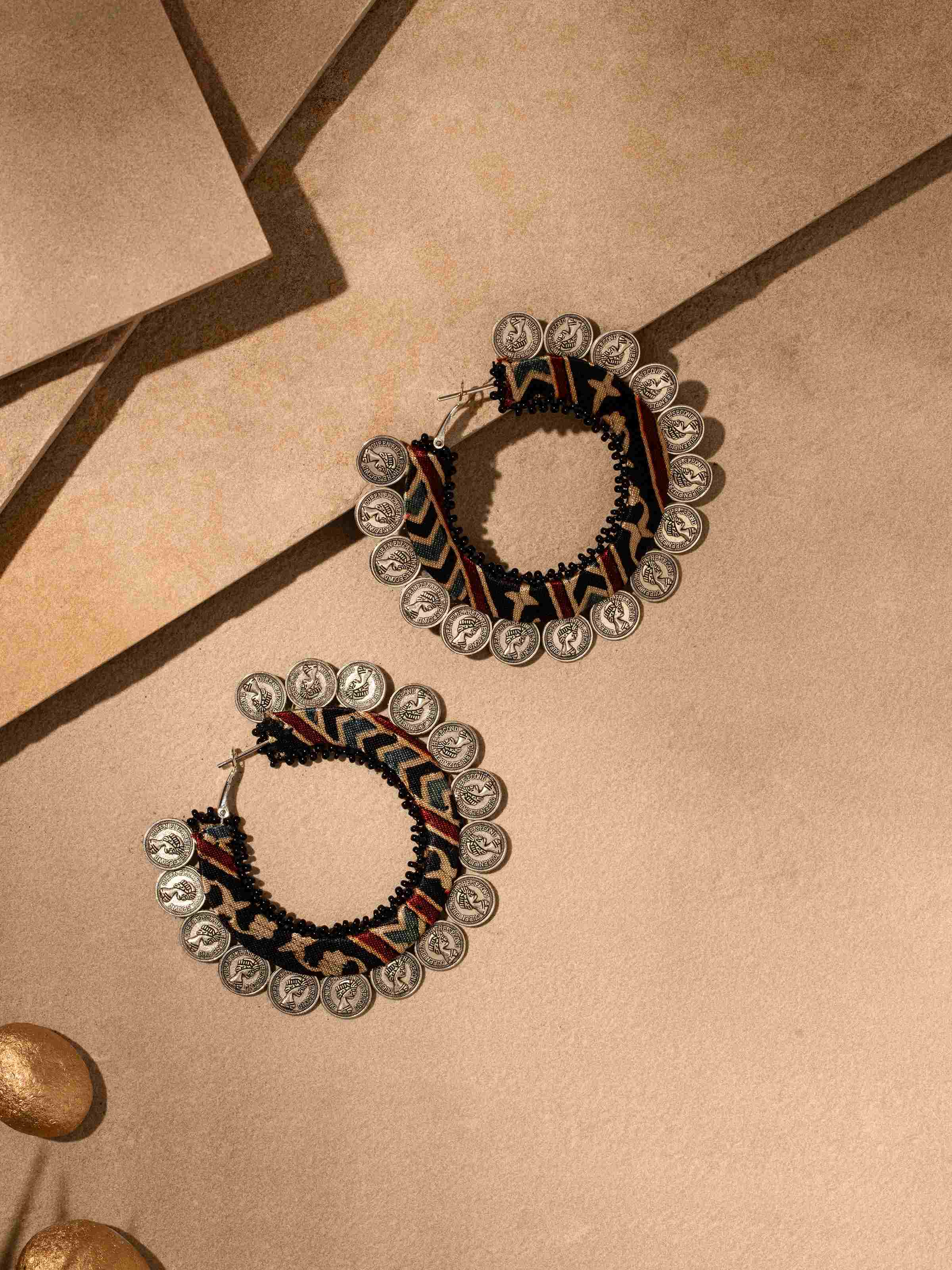 Ajrakh Hoop Earrings