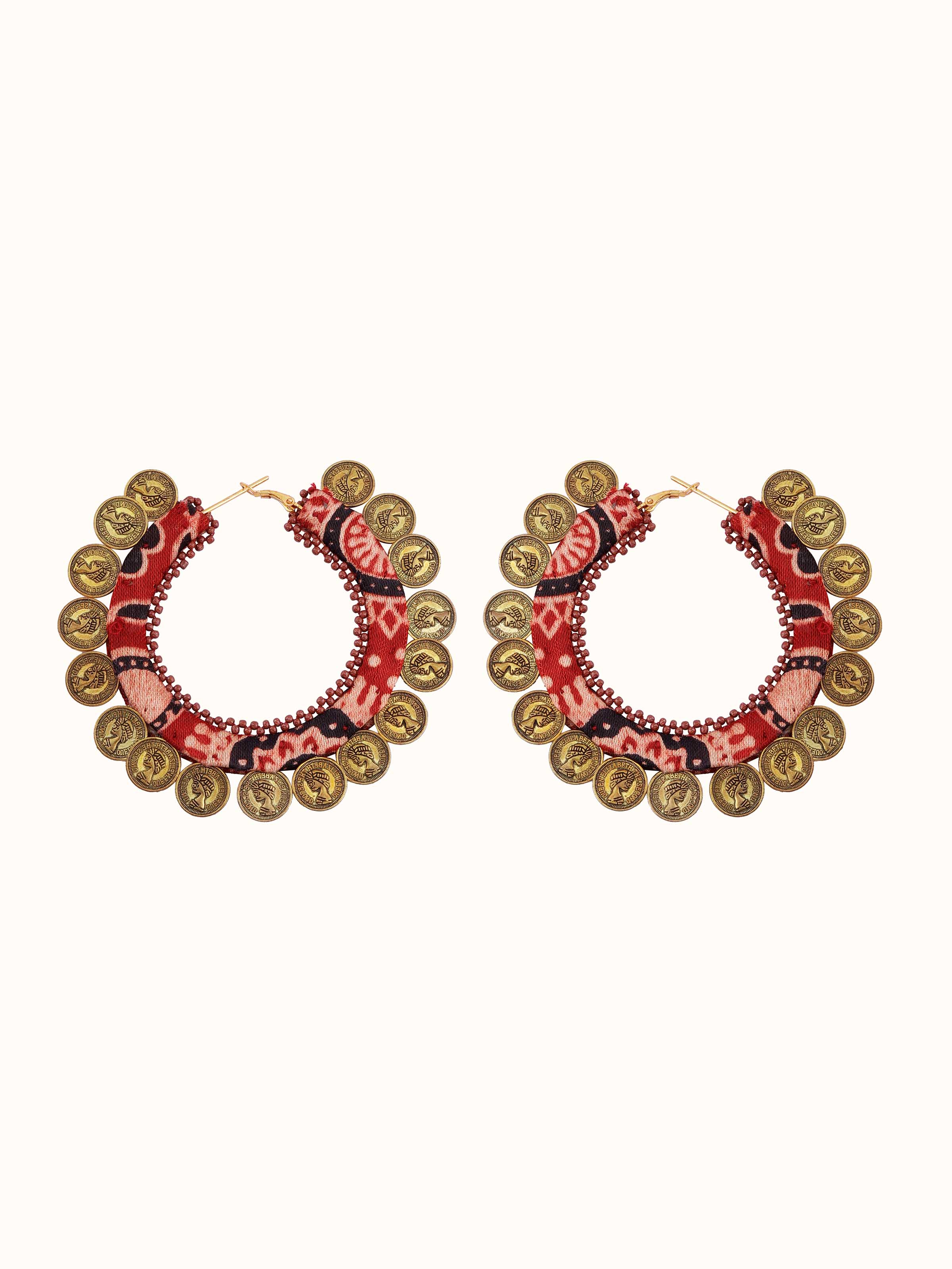 Ajrakh Hoop Earrings