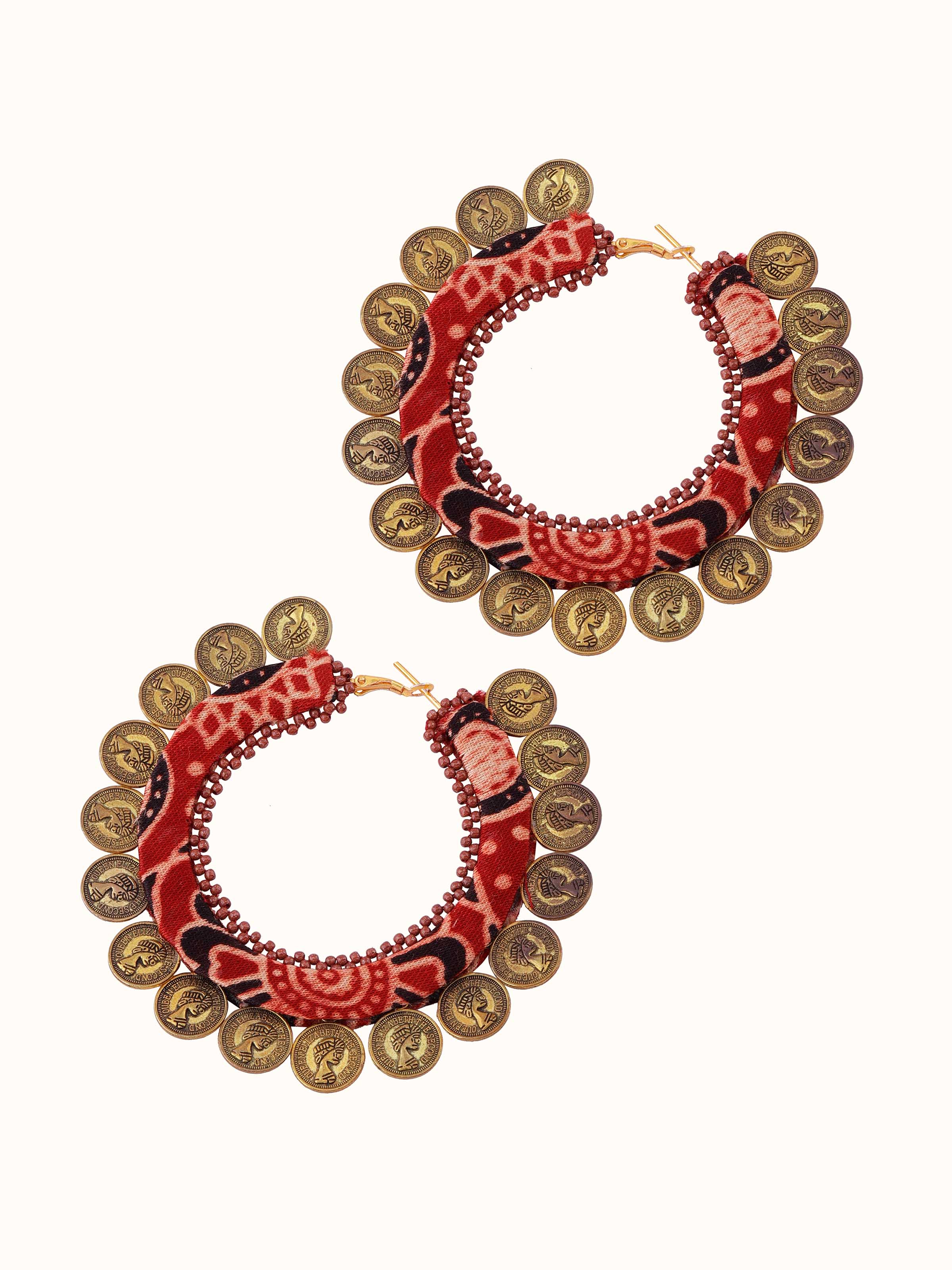 Ajrakh Hoop Earrings