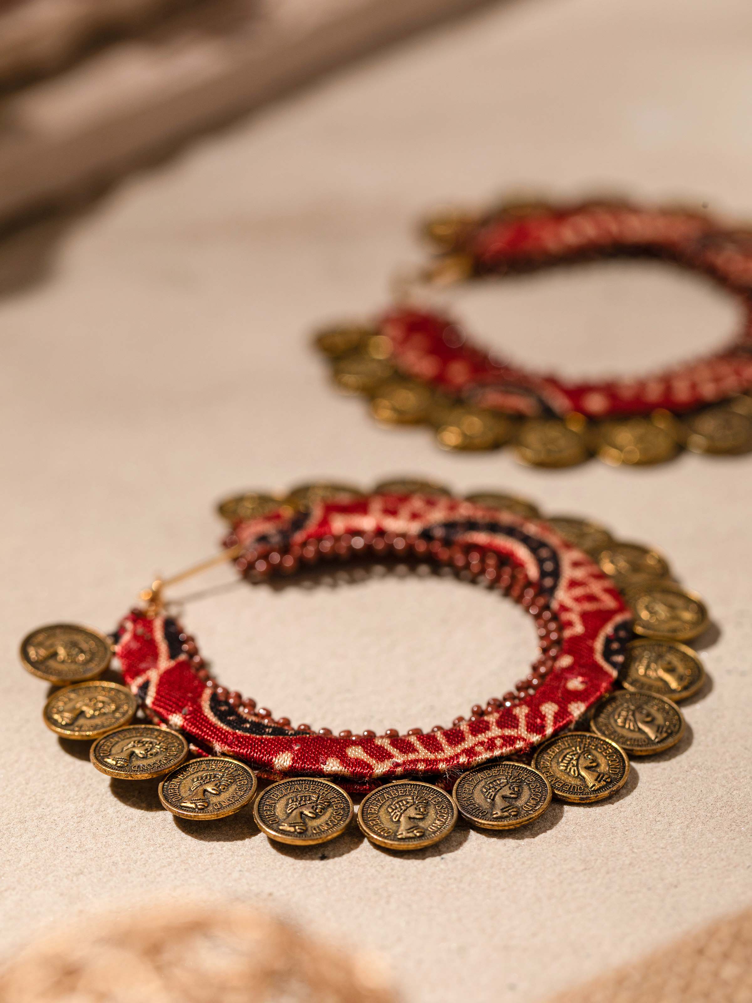 Ajrakh Hoop Earrings