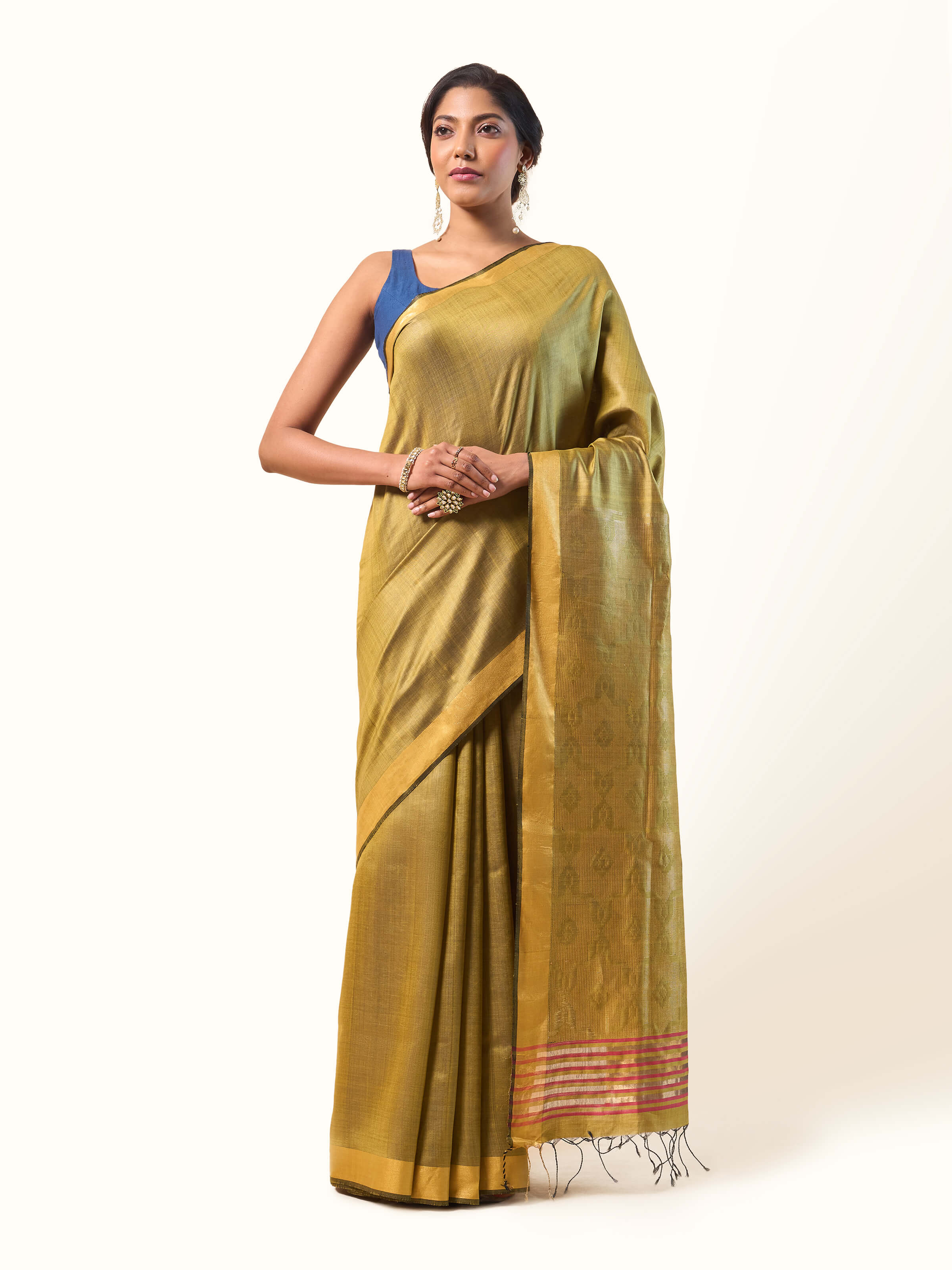 Yellow Eri Silk Extra-weft Saree