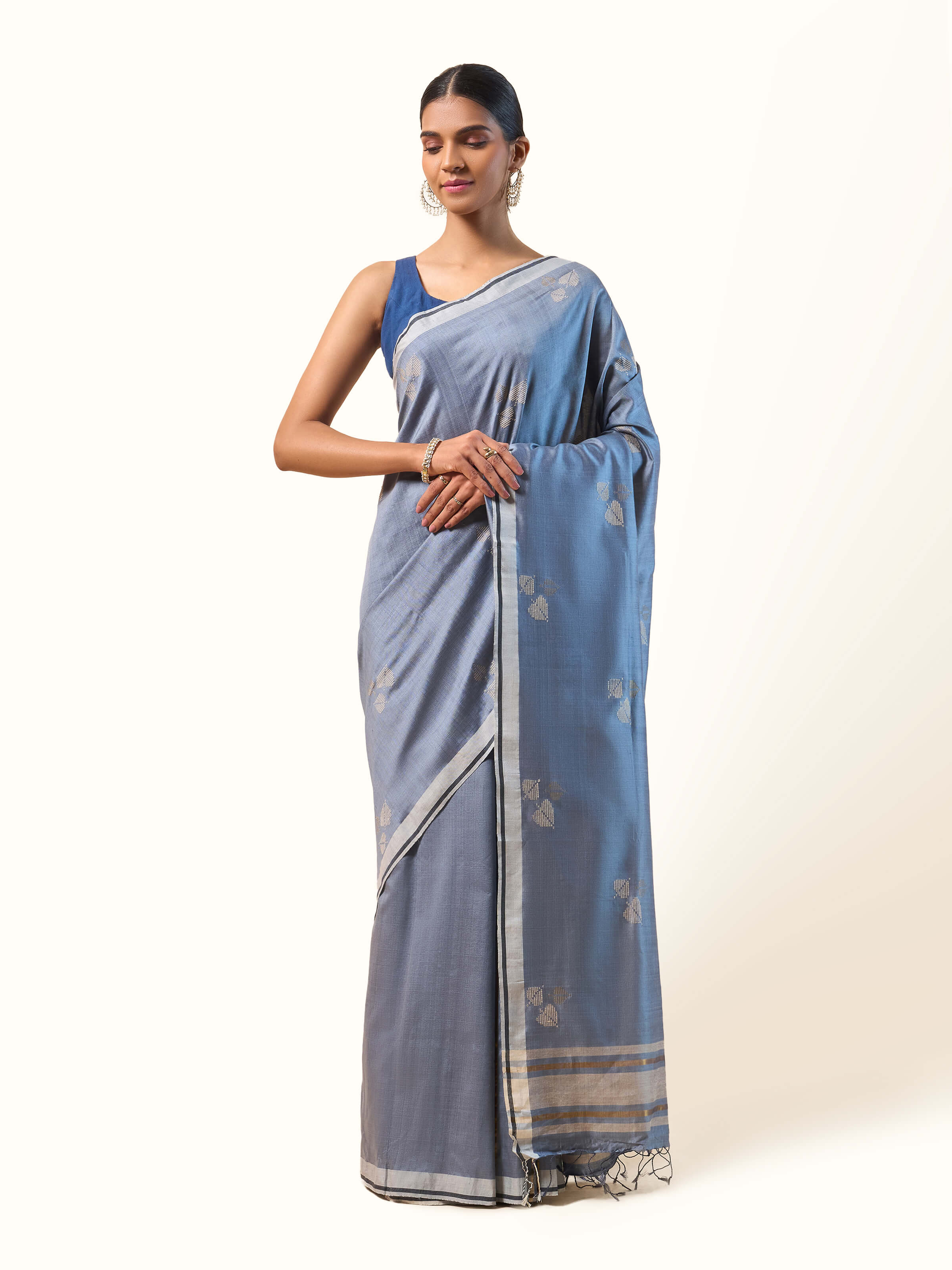 Black Silk Extra-weft Saree