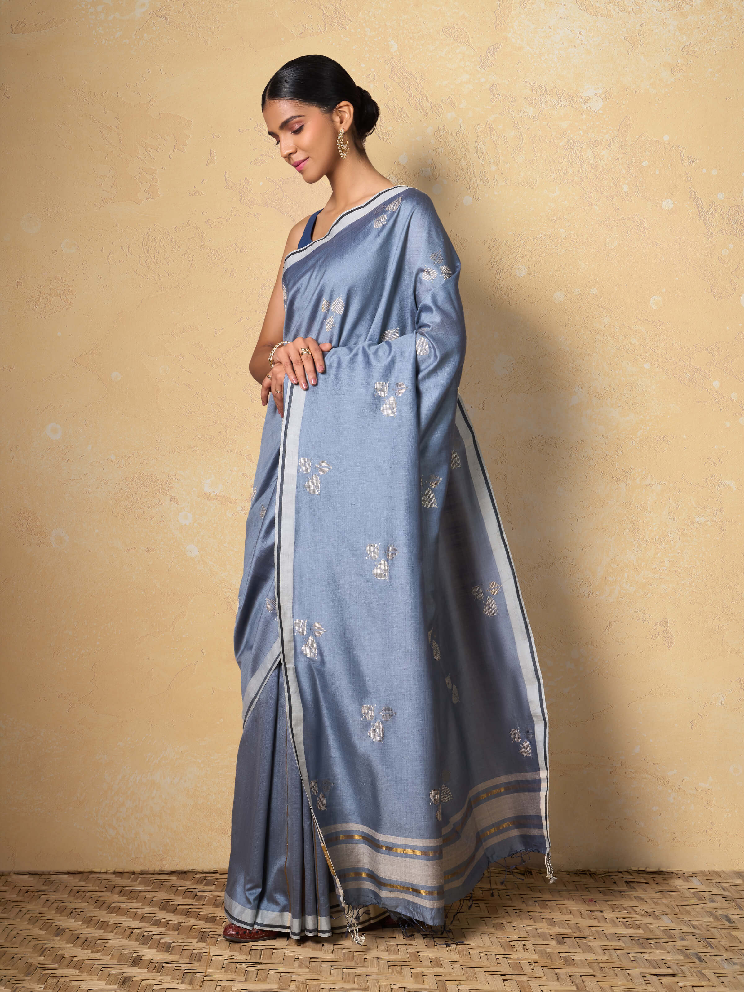 Black Silk Extra-weft Saree