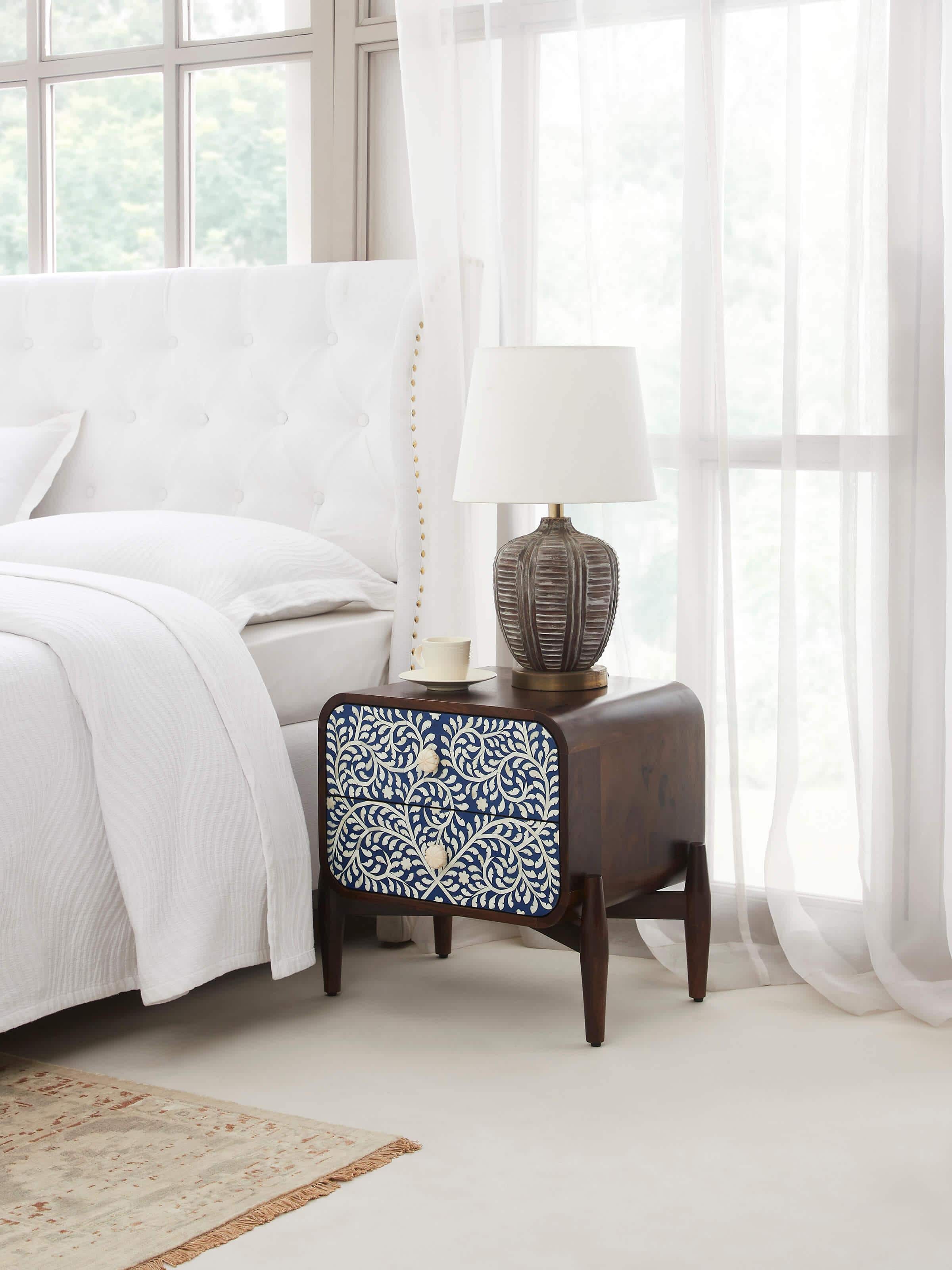 Top-down view of the miniature painted portable table, showcasing its detailed artwork and overall design.