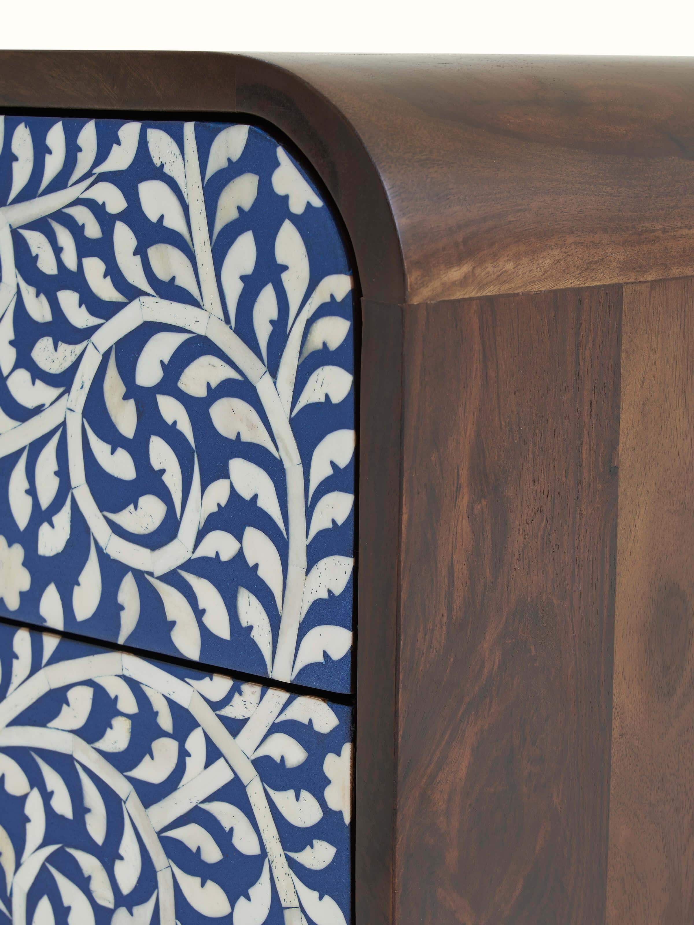 View of the miniature painted table with emphasis on its functionality and decorative elements.