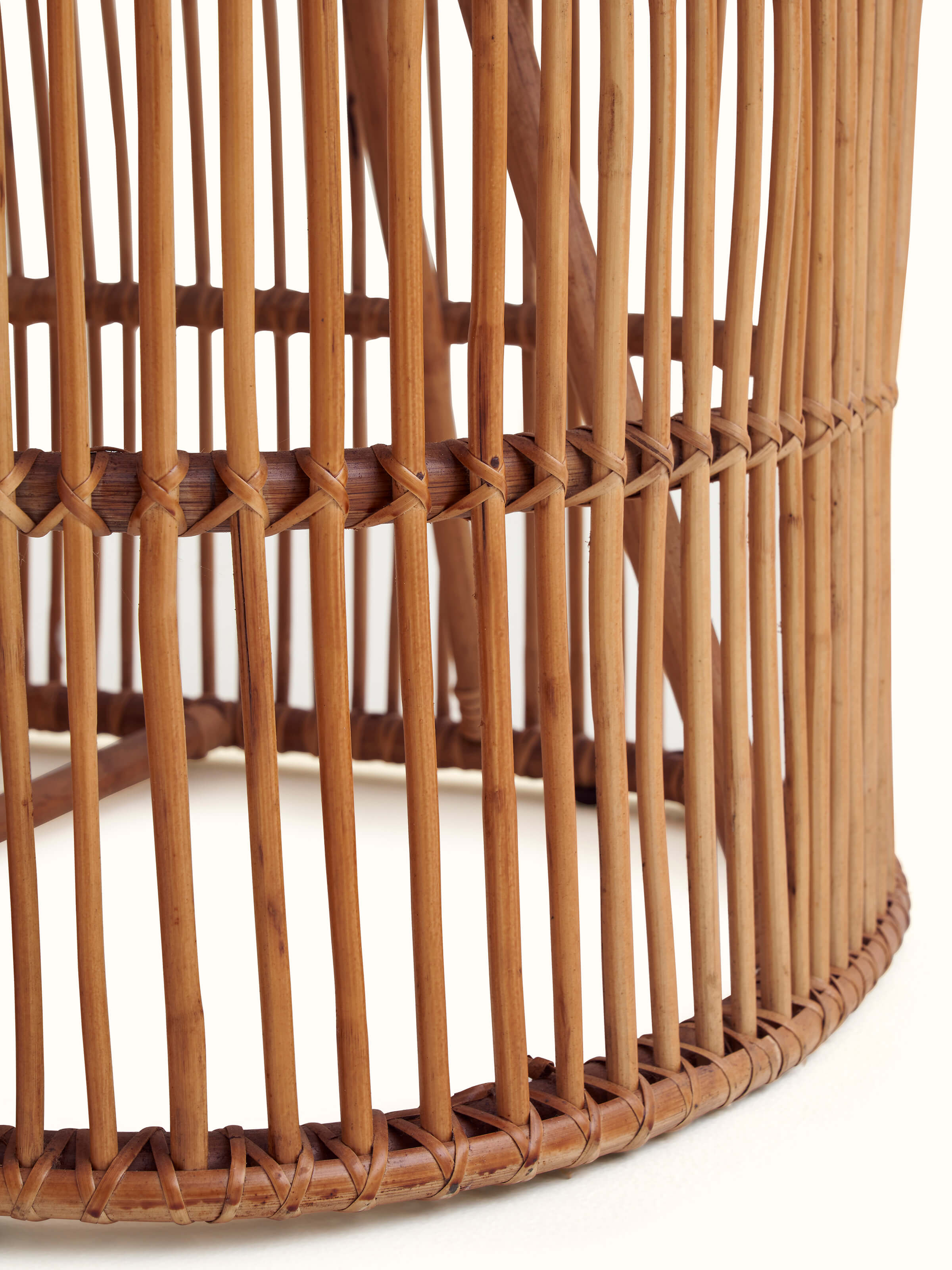 Top view of Cane & Bamboo Coffee Table, showing the natural patterns and craftsmanship