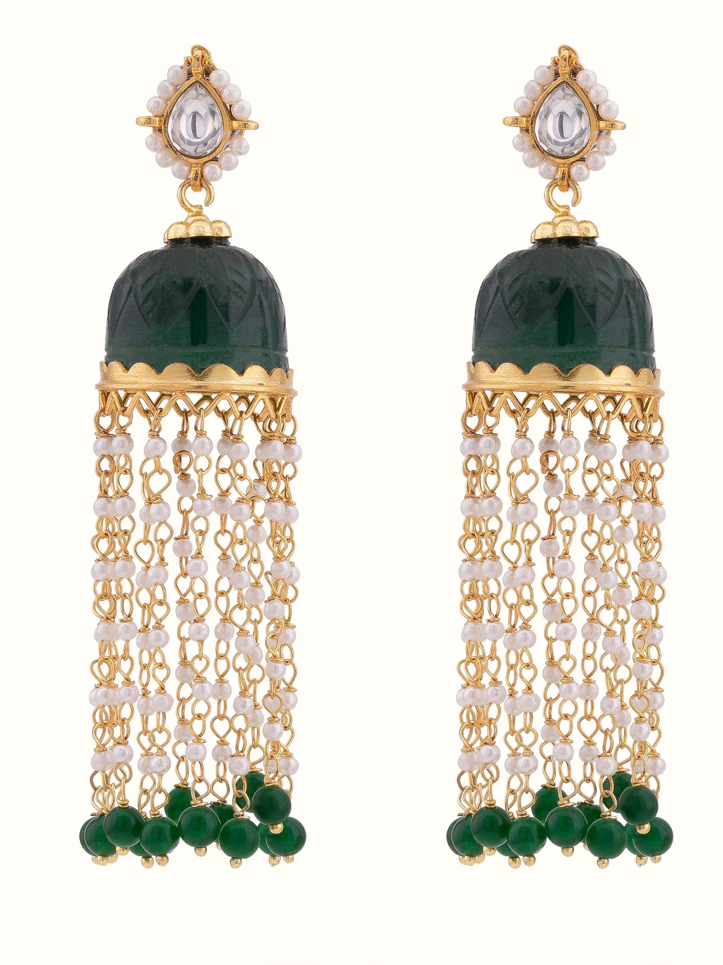 Front view of Silver Smithing Jhumkas, featuring traditional silver jhumka earrings with intricate designs.