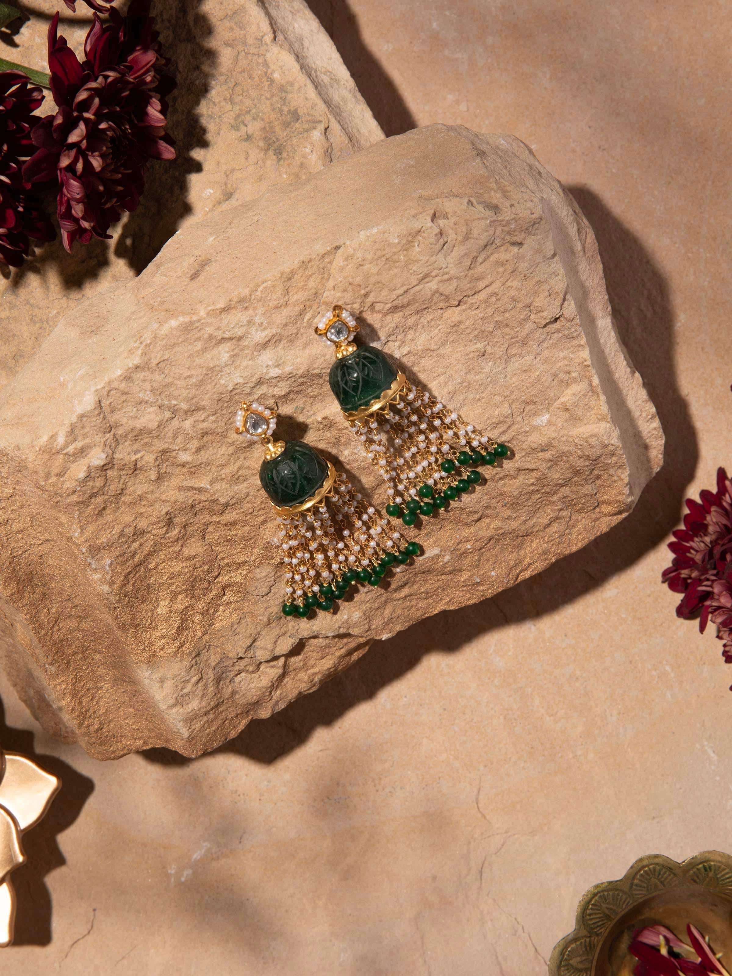 Back view of Silver Smithing Jhumkas showing the secure clasp and smooth finish.