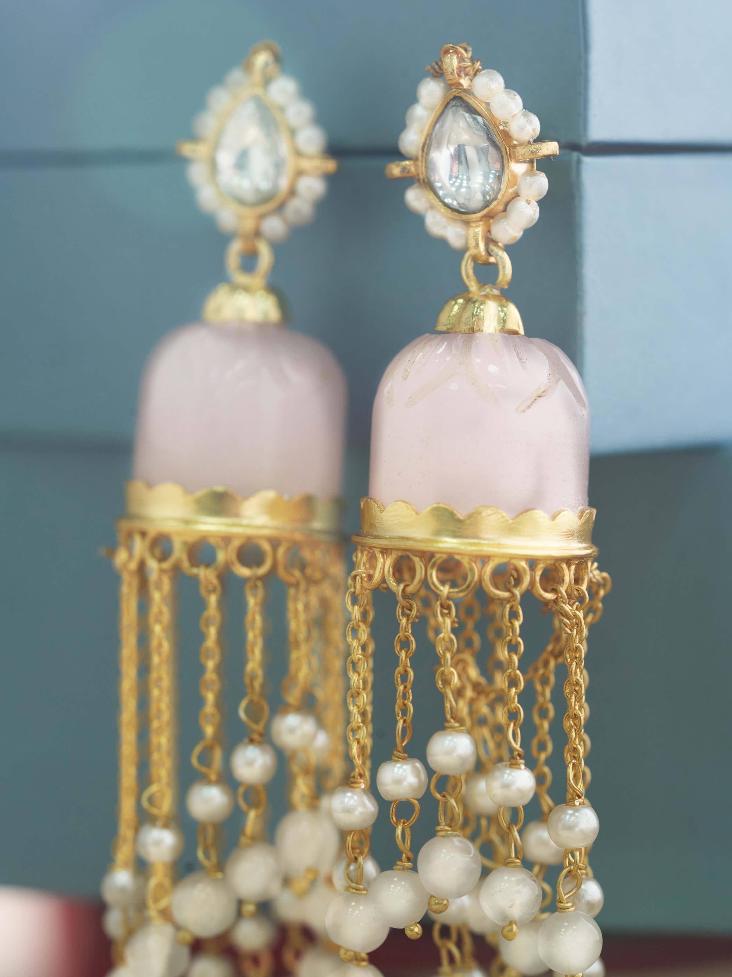 Back view of Silver Smithing Jhumkas illustrating the secure fastening and overall design.