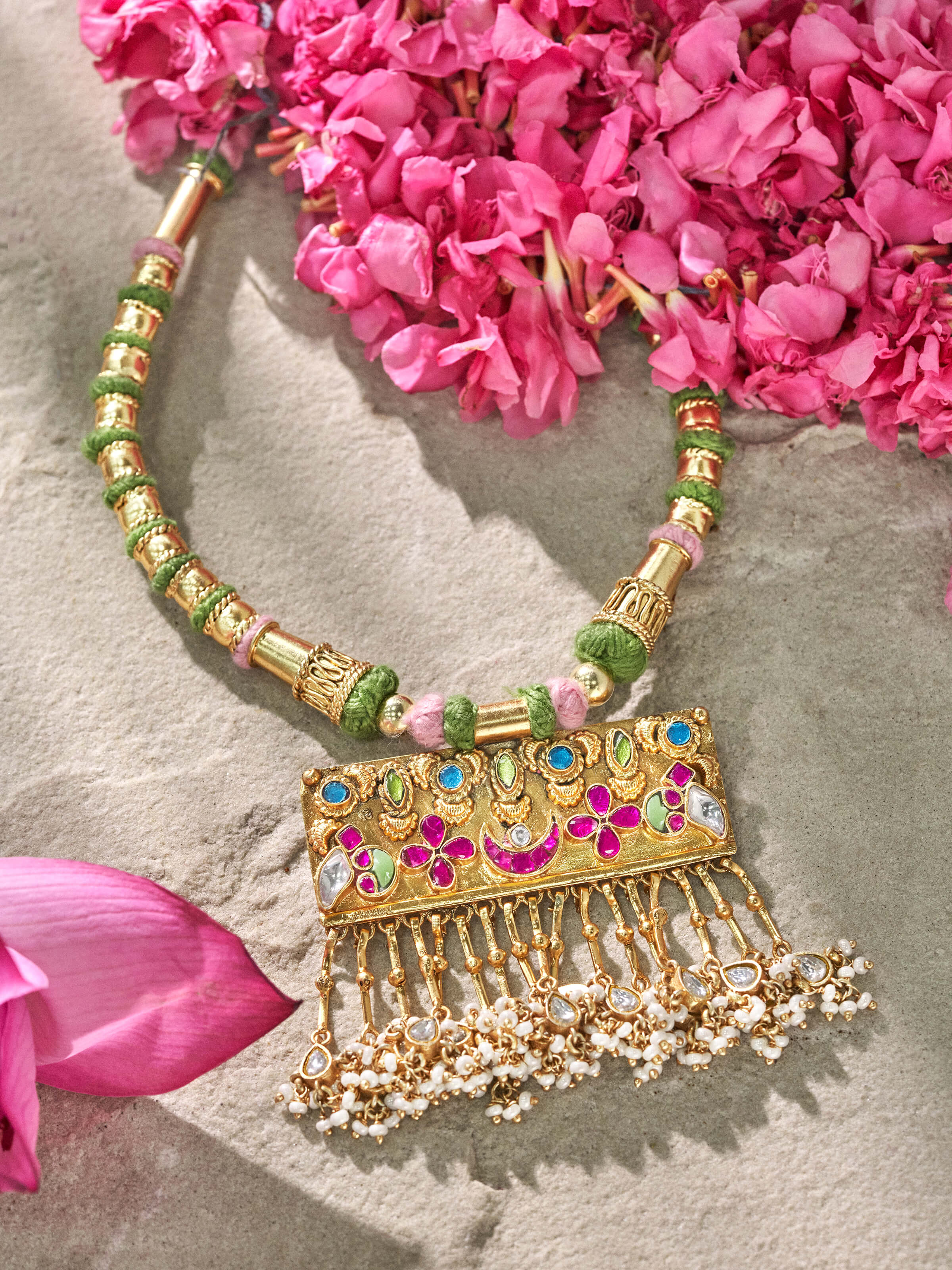 Close-up view of Silver Smithing collar necklace emphasizing fine detailing and high-quality finish