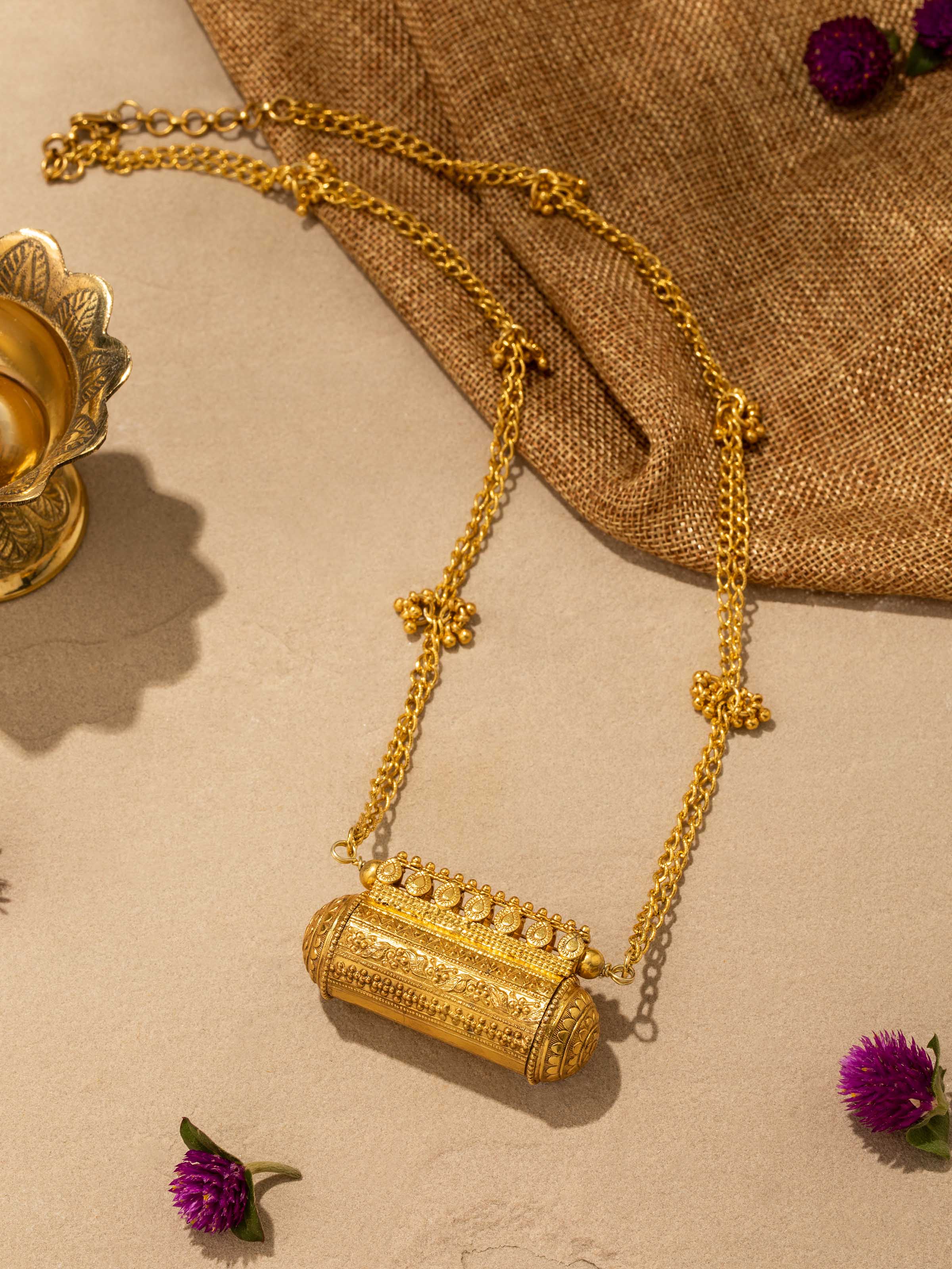 Angled view of Silver Smithing long necklace showcasing its sophisticated design and artisanal quality