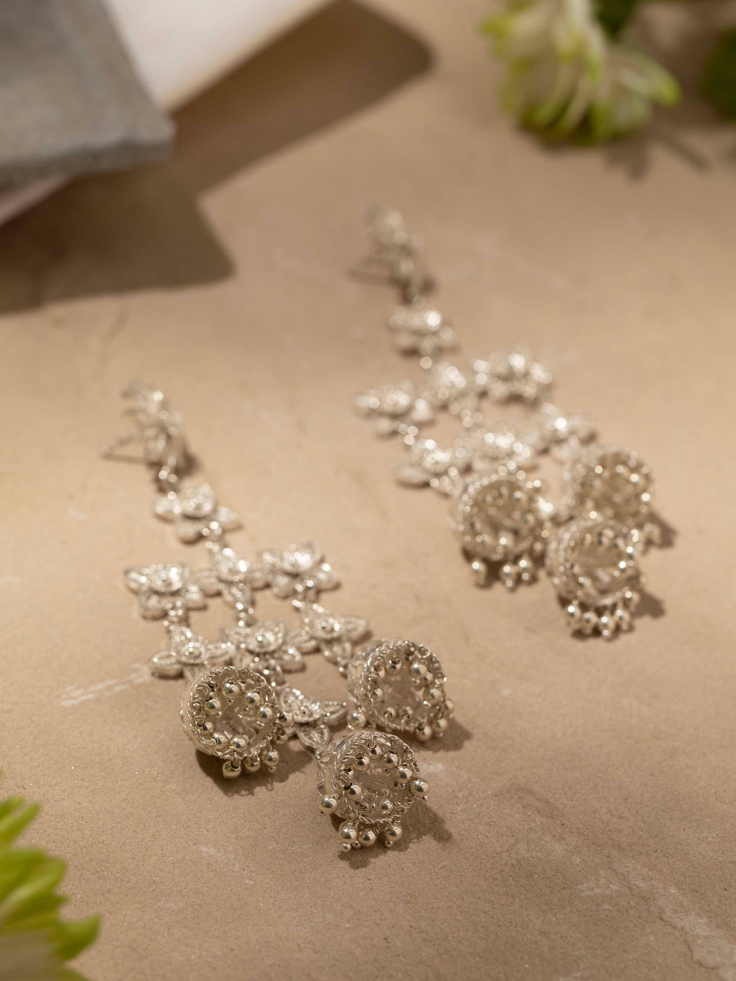 Silver Filigree Jhumkas