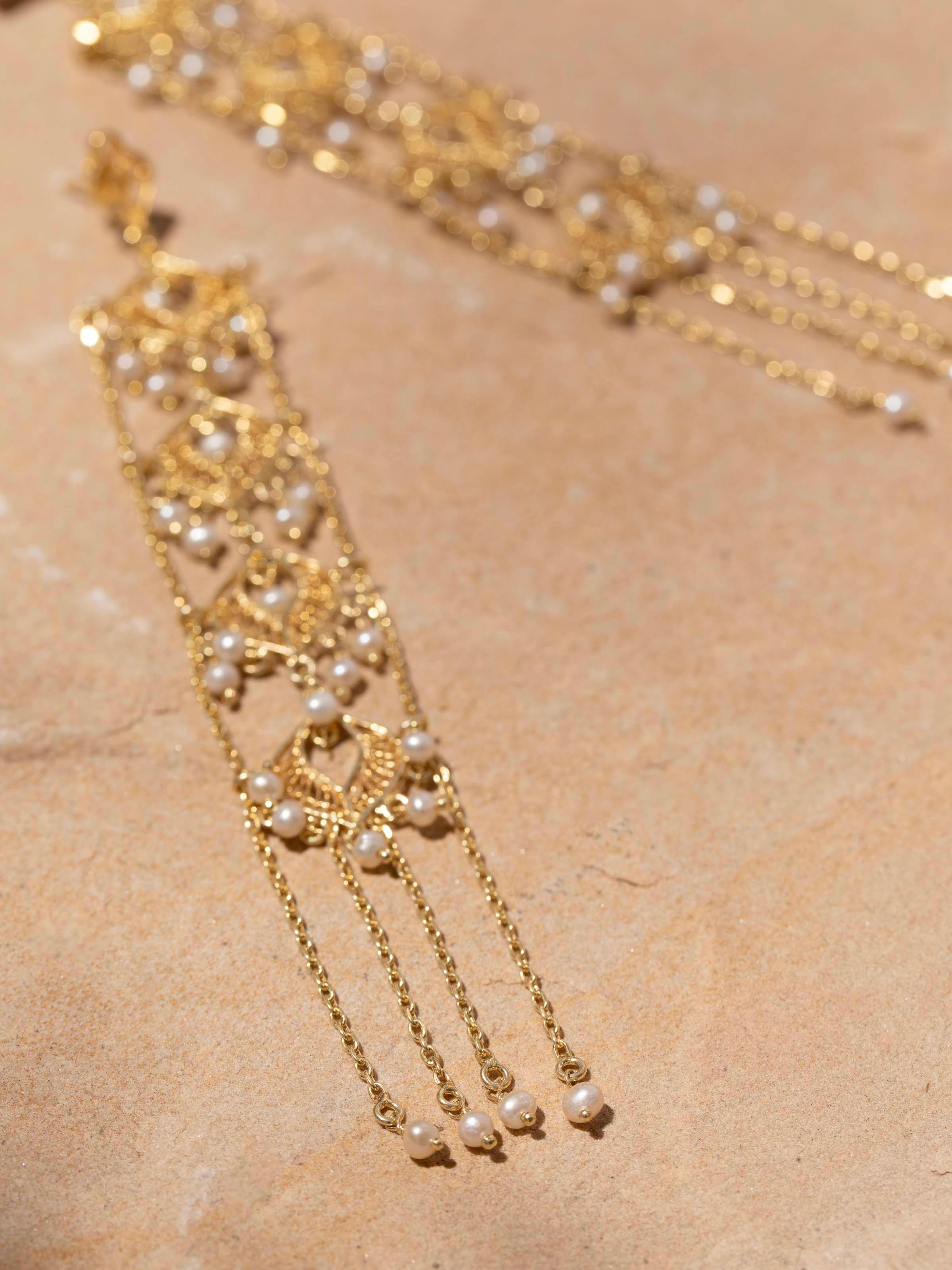 Silver Filigree Drop Earrings