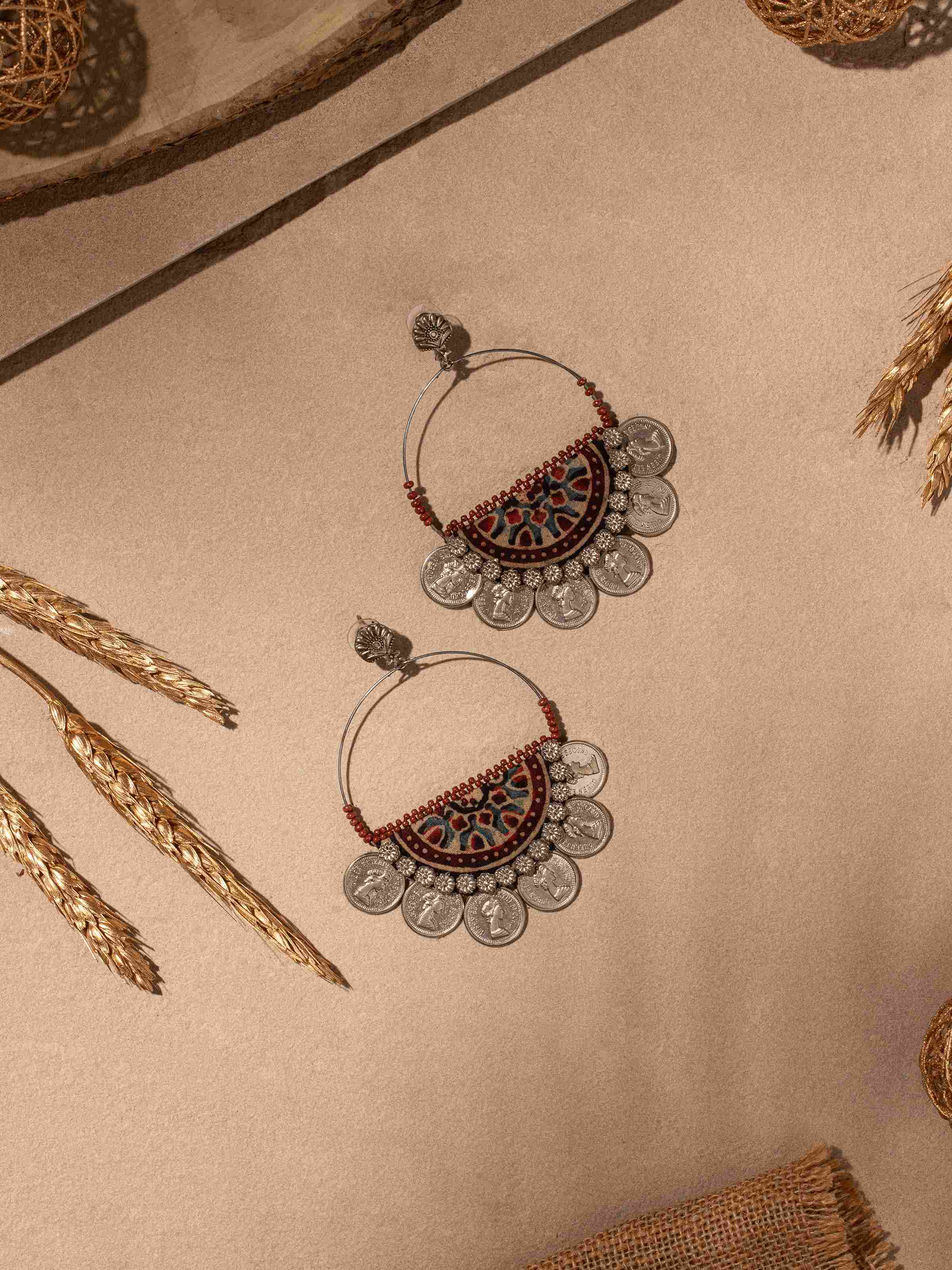 Ajrakh Drop Earrings
