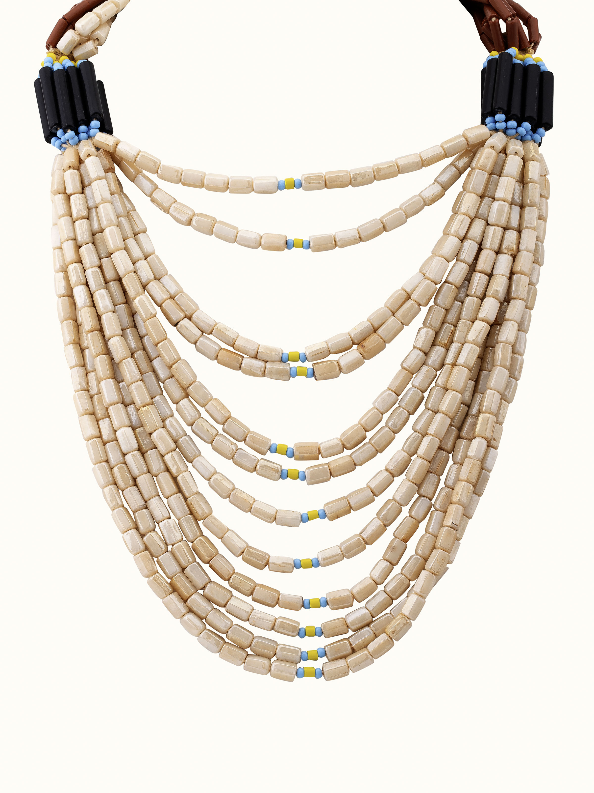 Front view of Bead Long Necklace featuring vibrant beadwork and design.