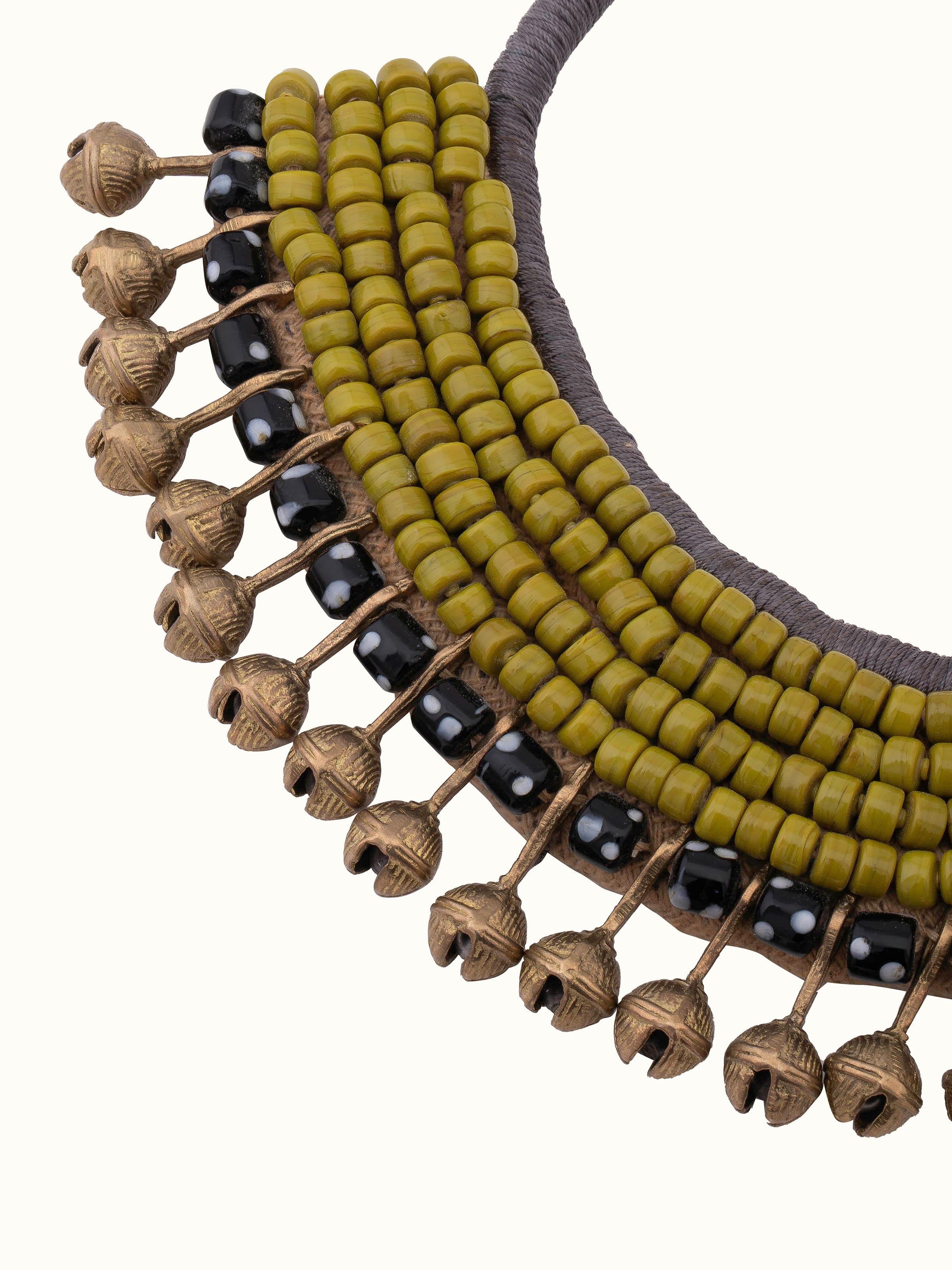 Beads & Brass Bells Collar Necklace