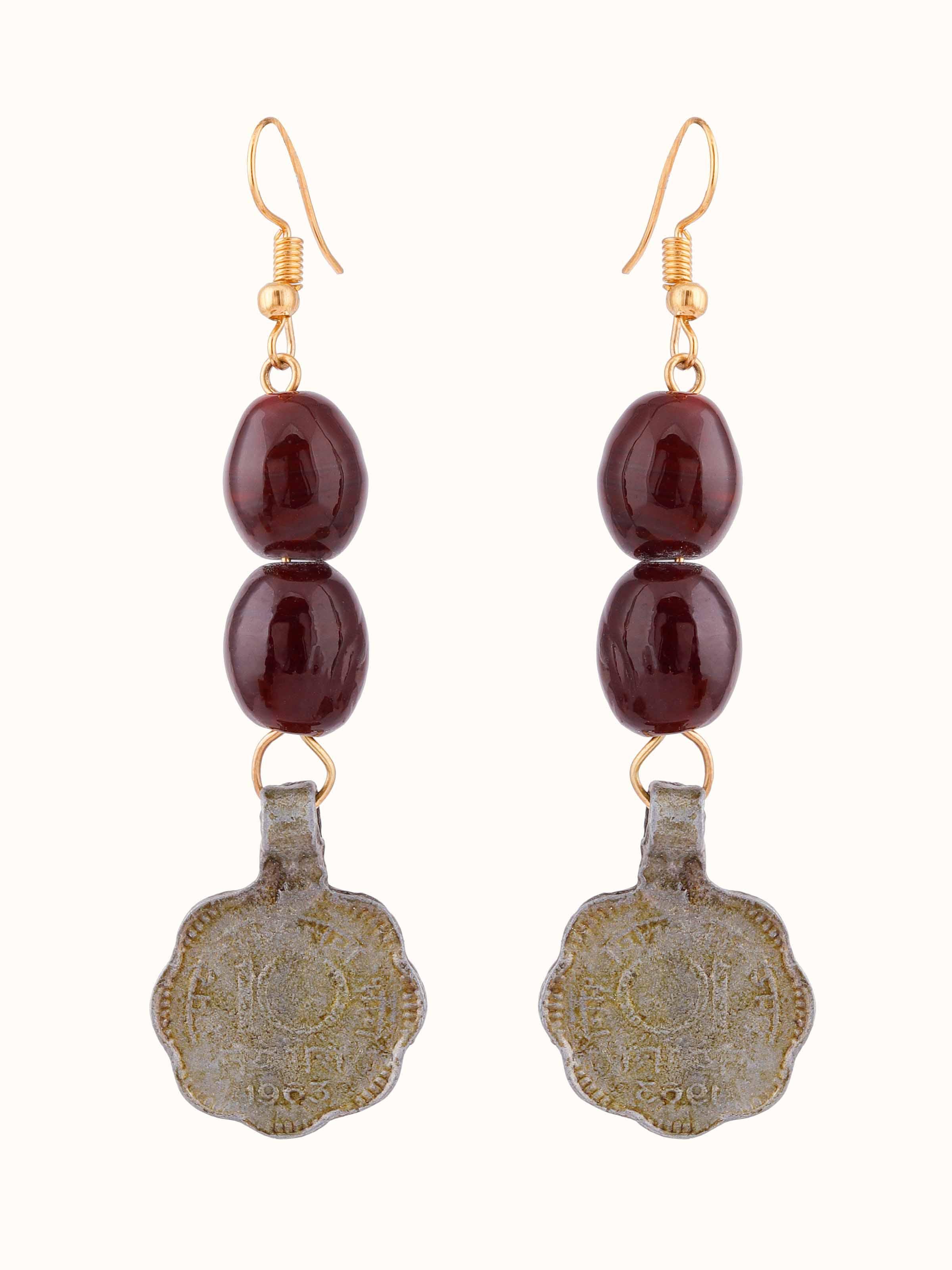 Beads & Coins Drop Earrings