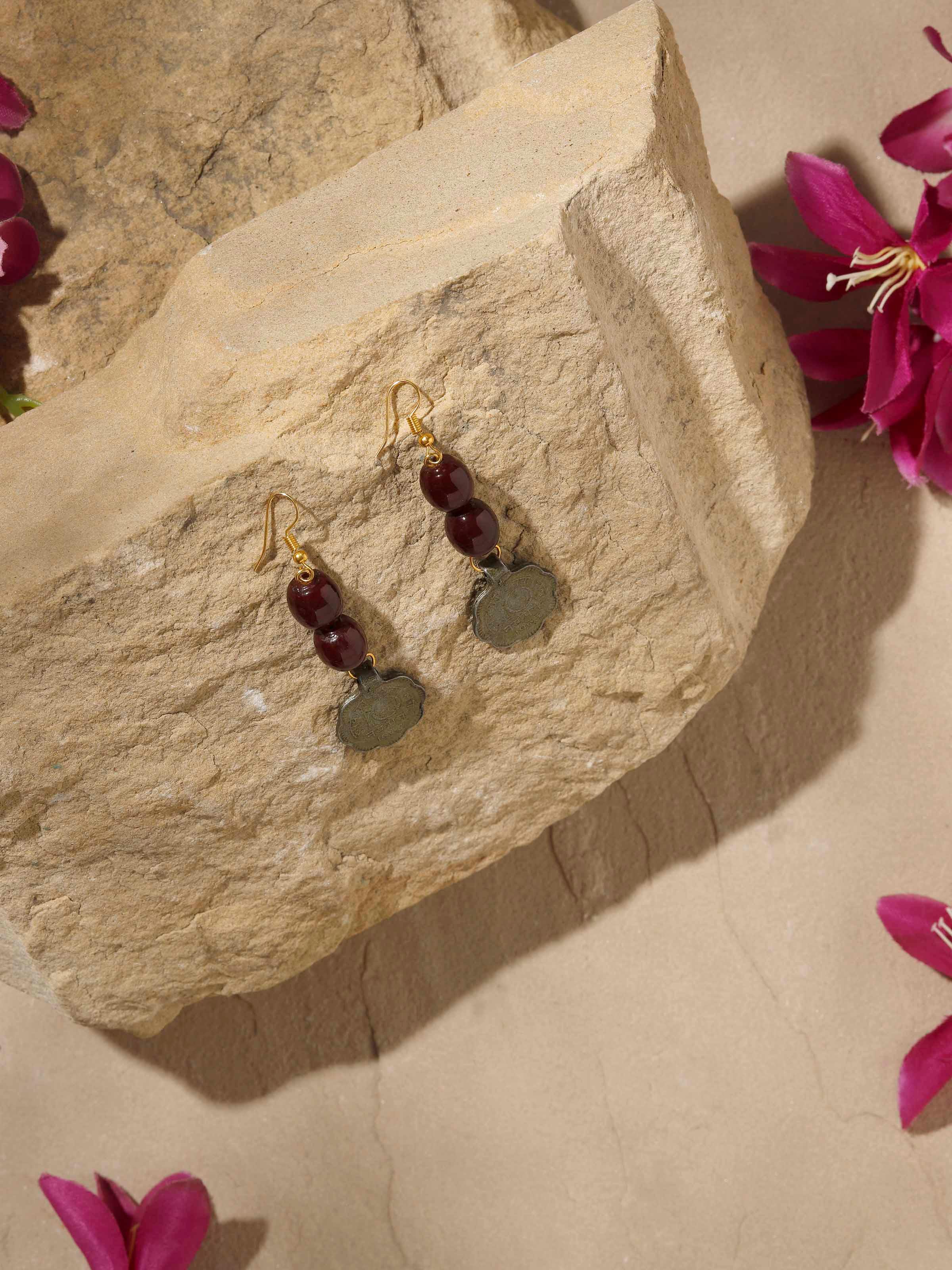 Beads & Coins Drop Earrings