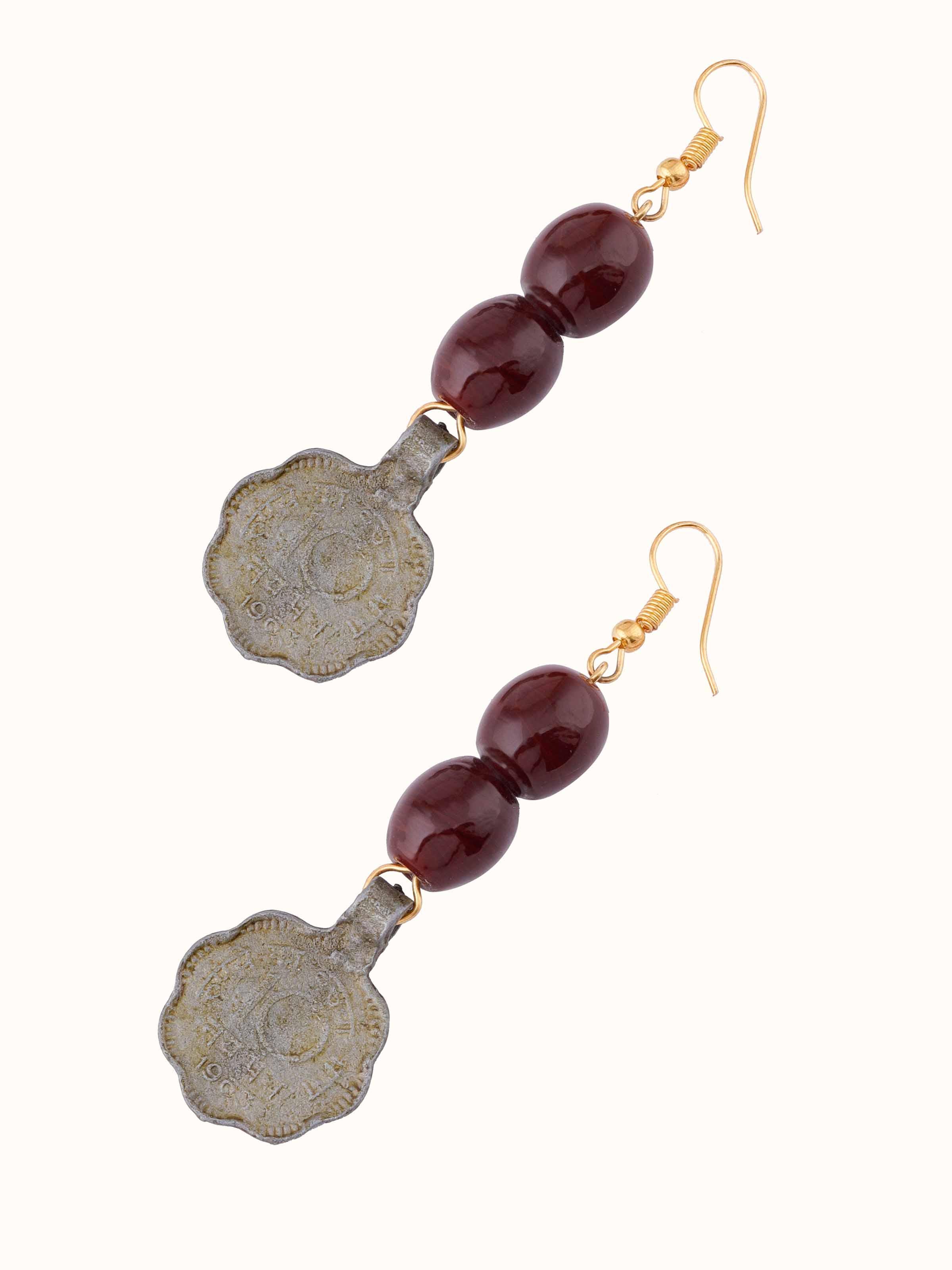 Beads & Coins Drop Earrings