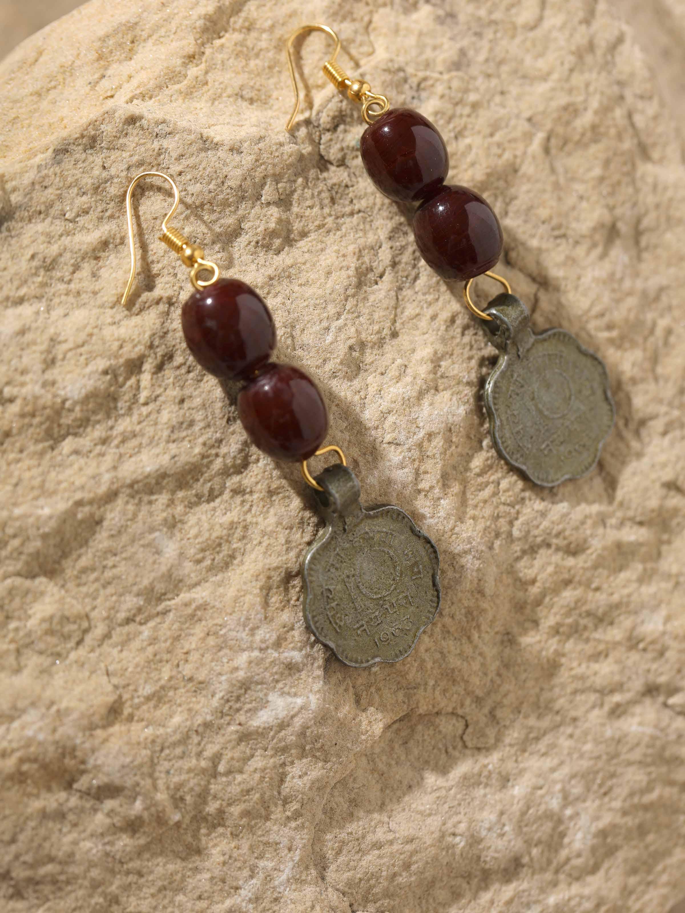Beads & Coins Drop Earrings