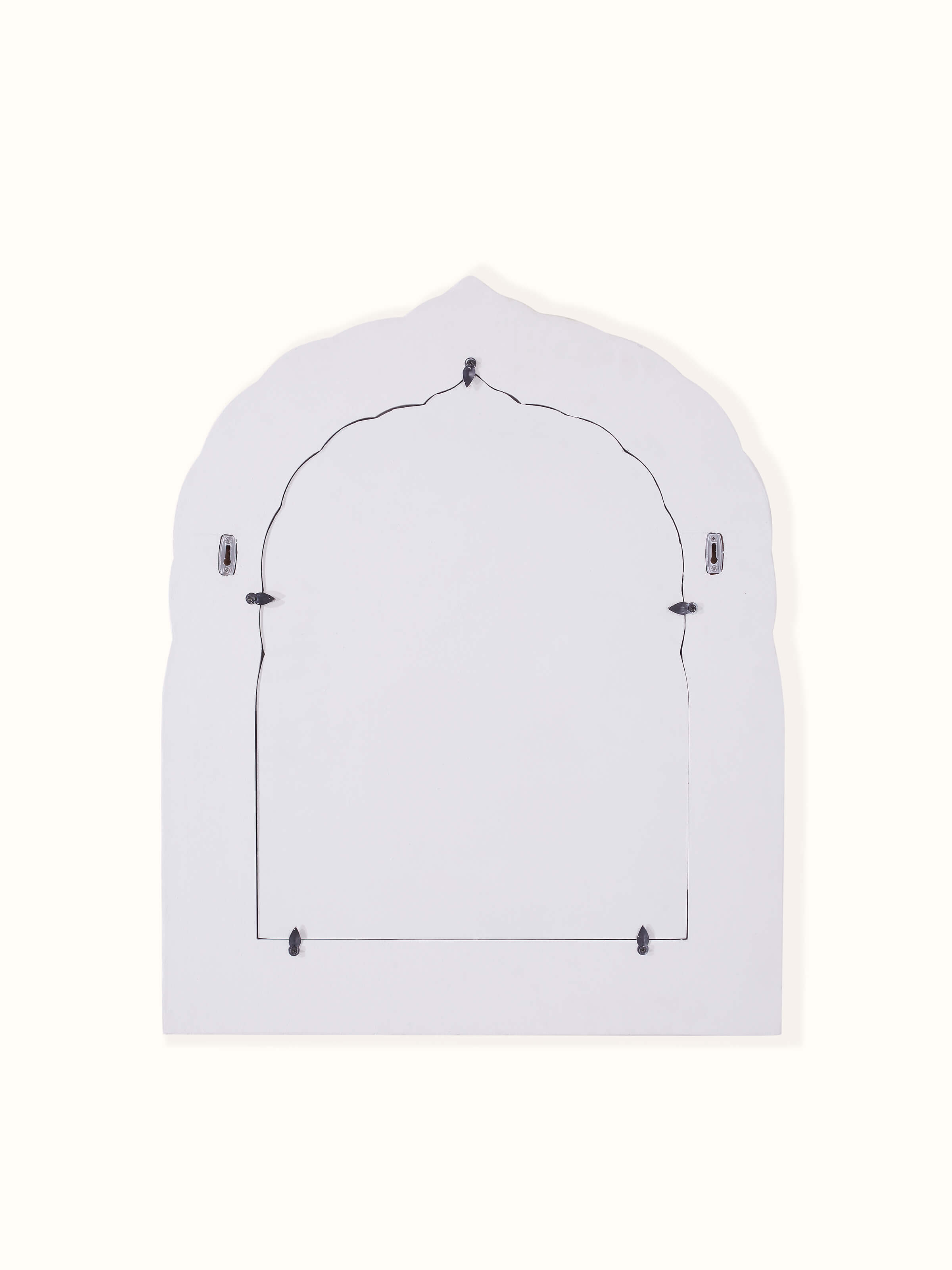 Back view of Swadesh Glass Floral Inlay Wall Mirror showcasing craftsmanship and design