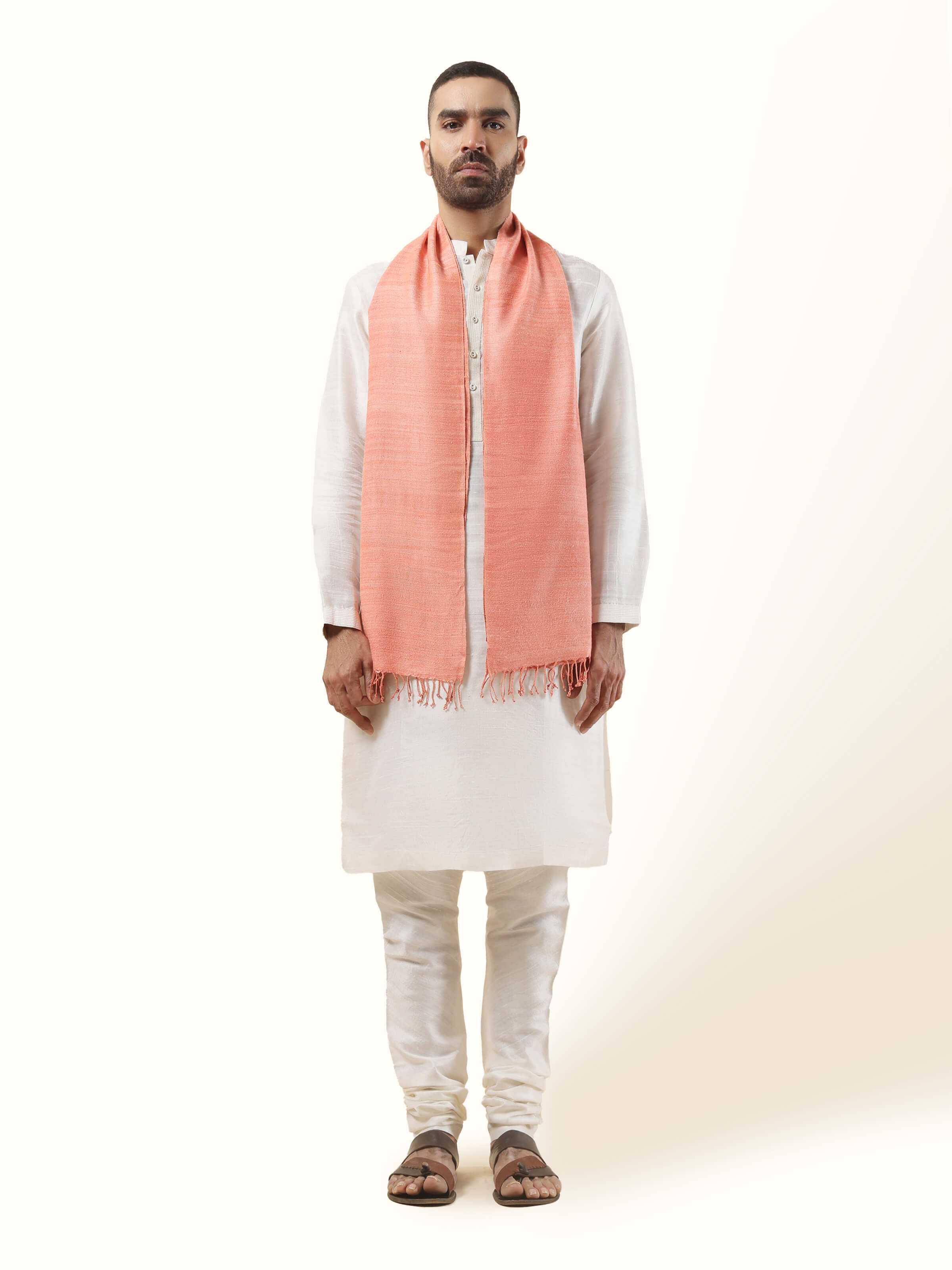 Peach Eri Silk Stole