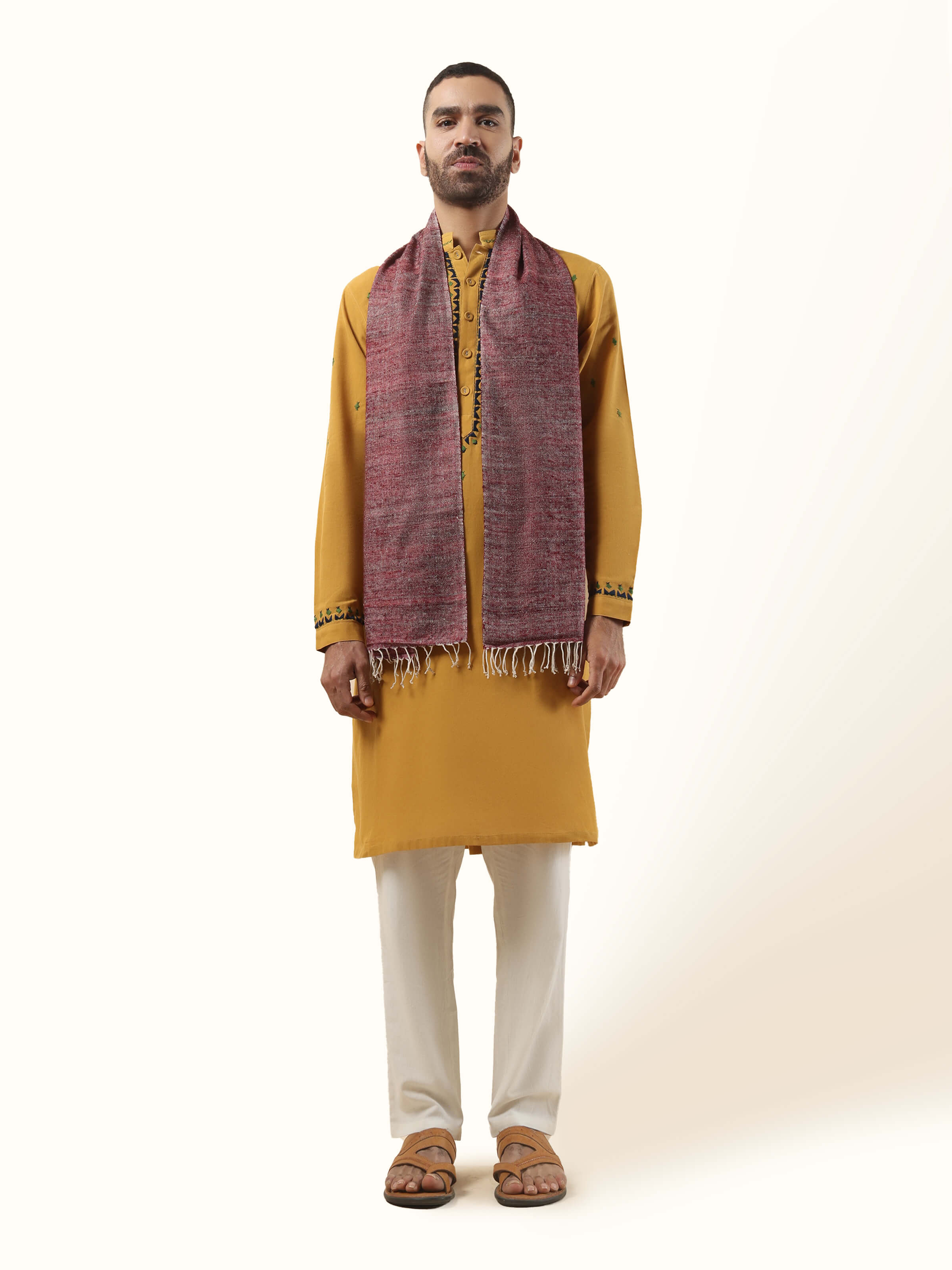 Burgandy Eri Silk Stole