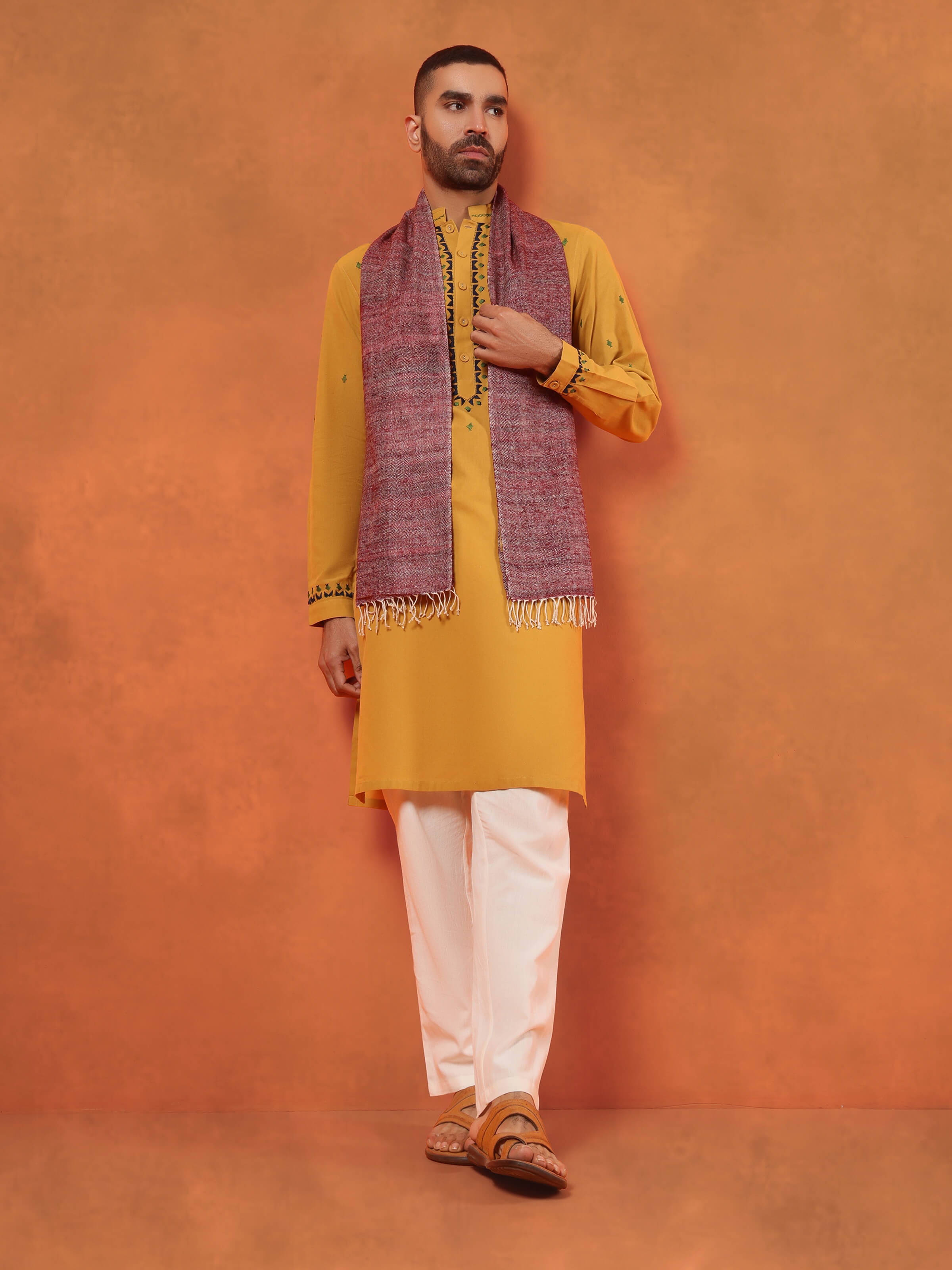 Burgandy Eri Silk Stole