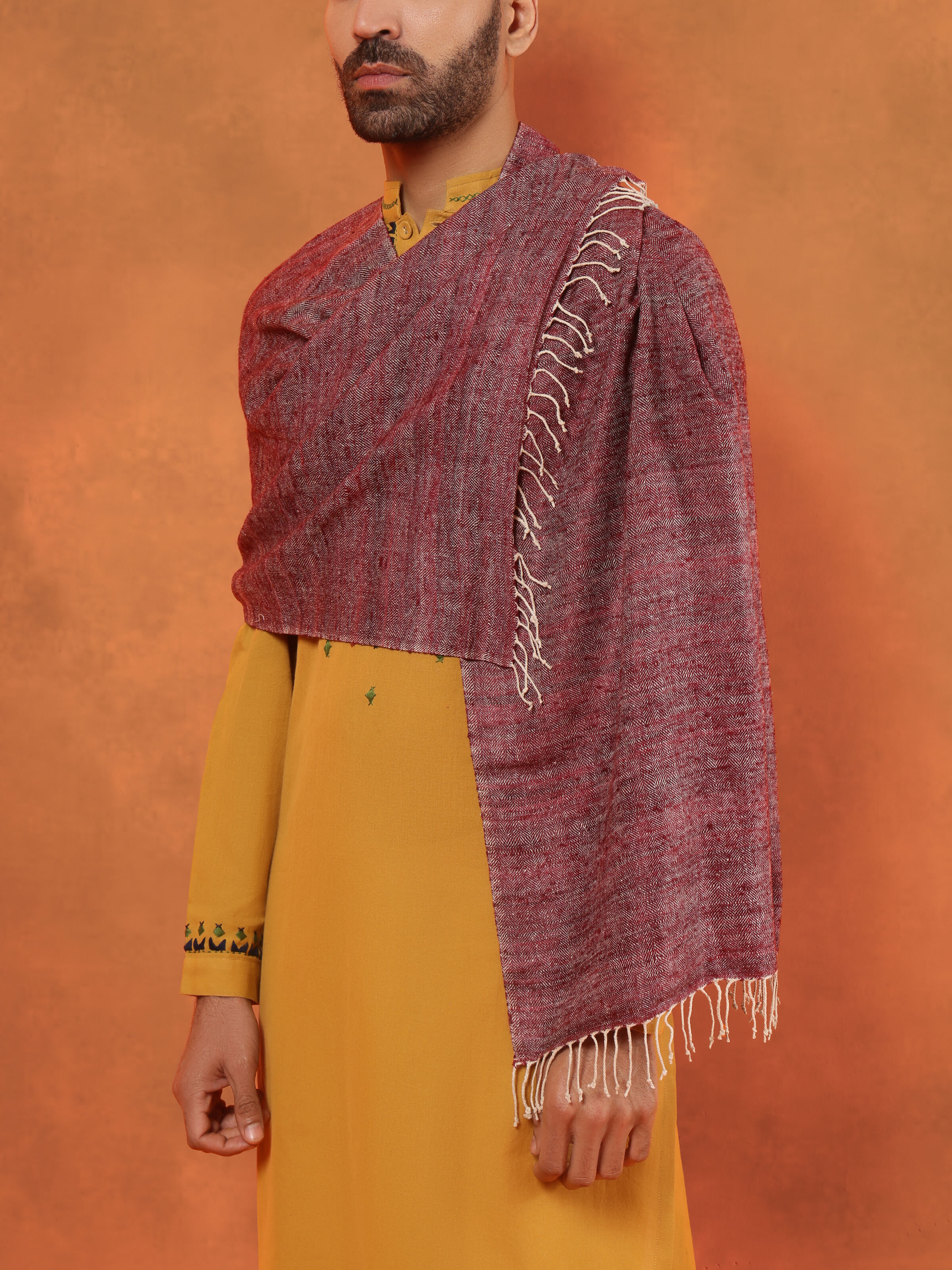 Burgandy Eri Silk Stole