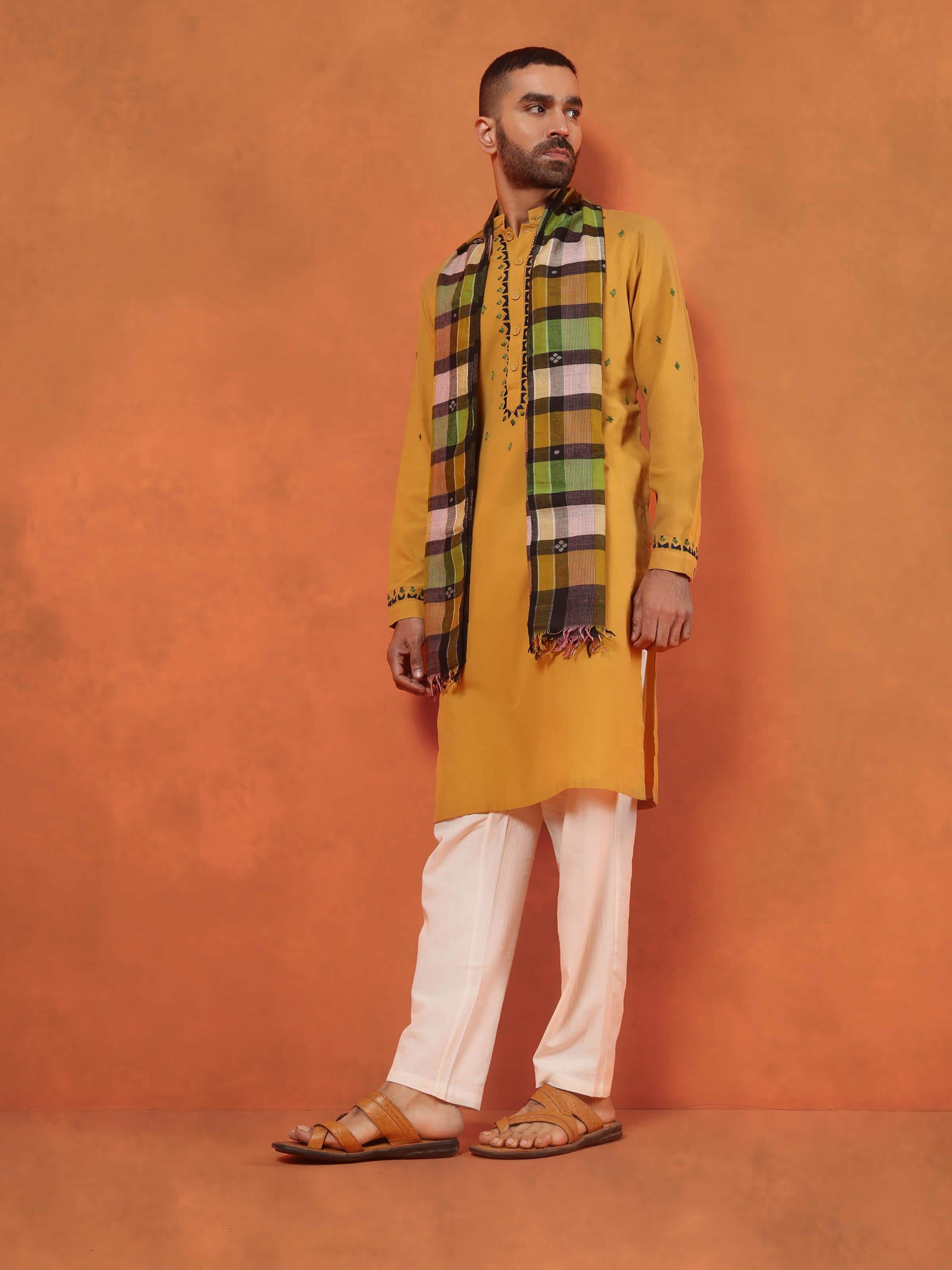 Green Woollen Bengal Jamdani Stole