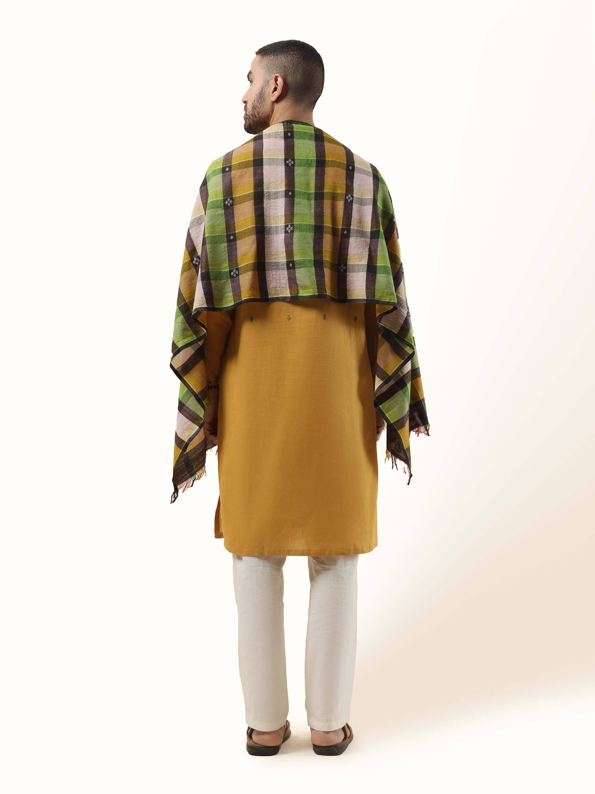 Green Woollen Bengal Jamdani Stole