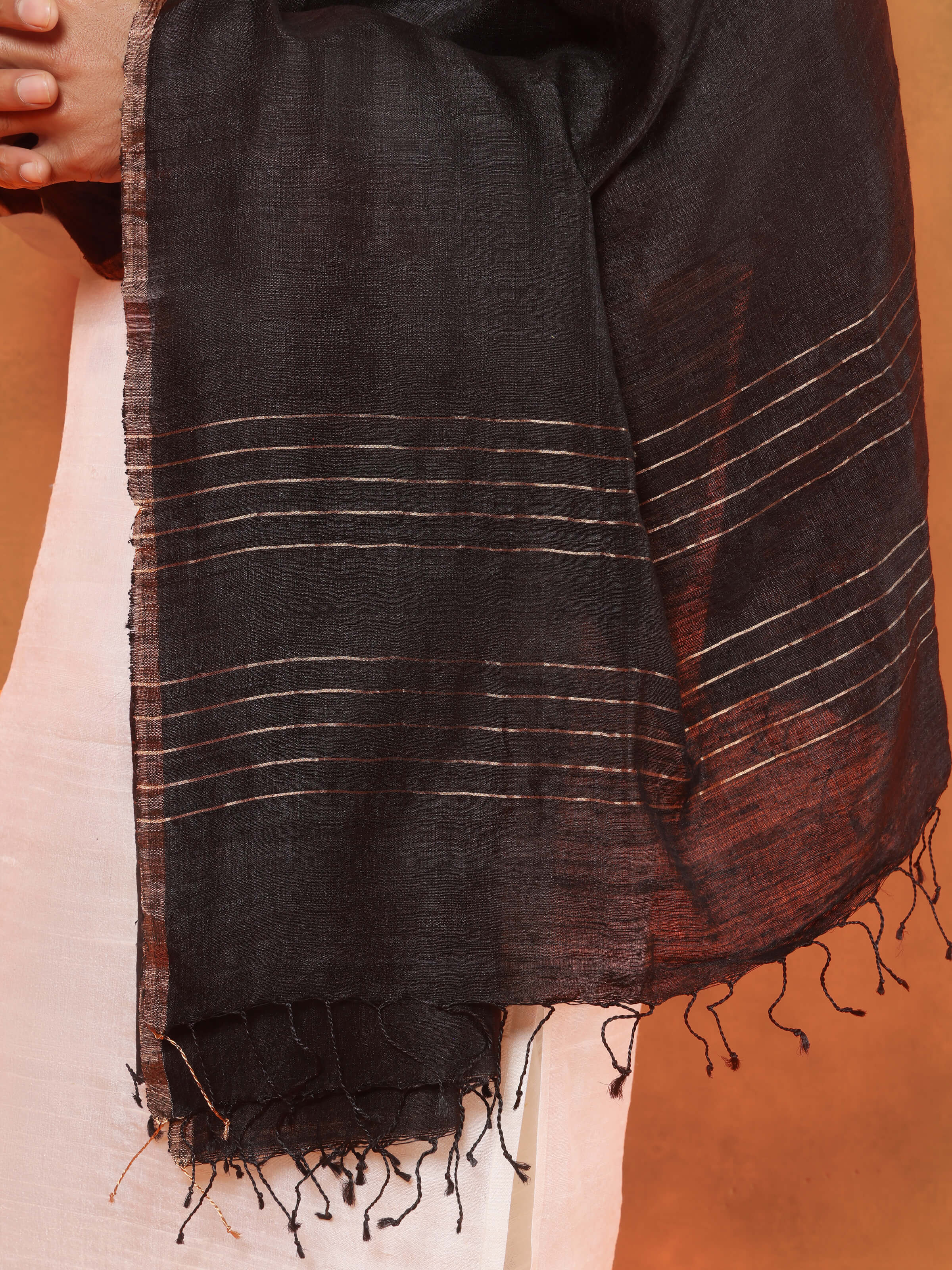 Black Matka Silk Stole
