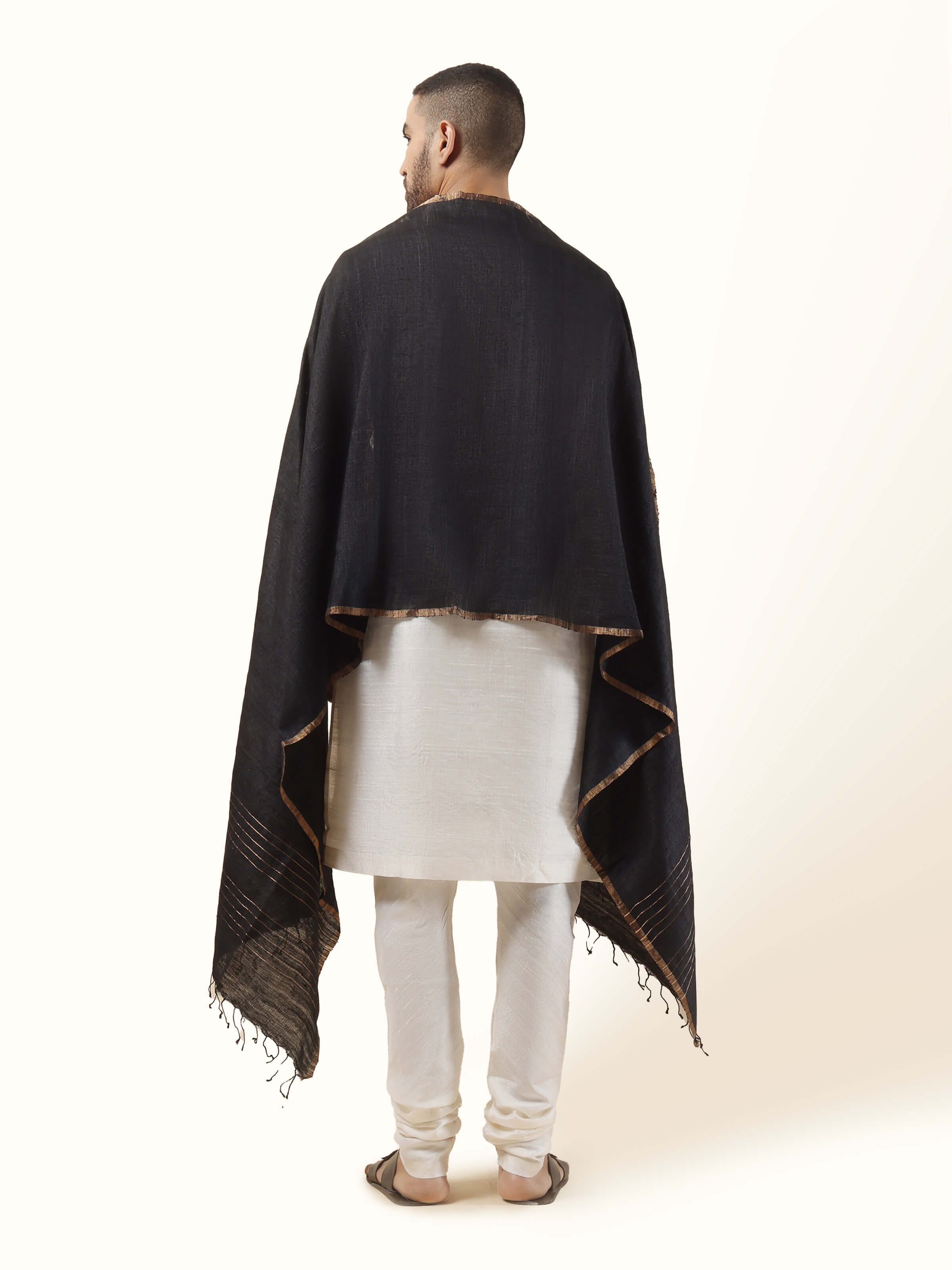 Black Matka Silk Stole