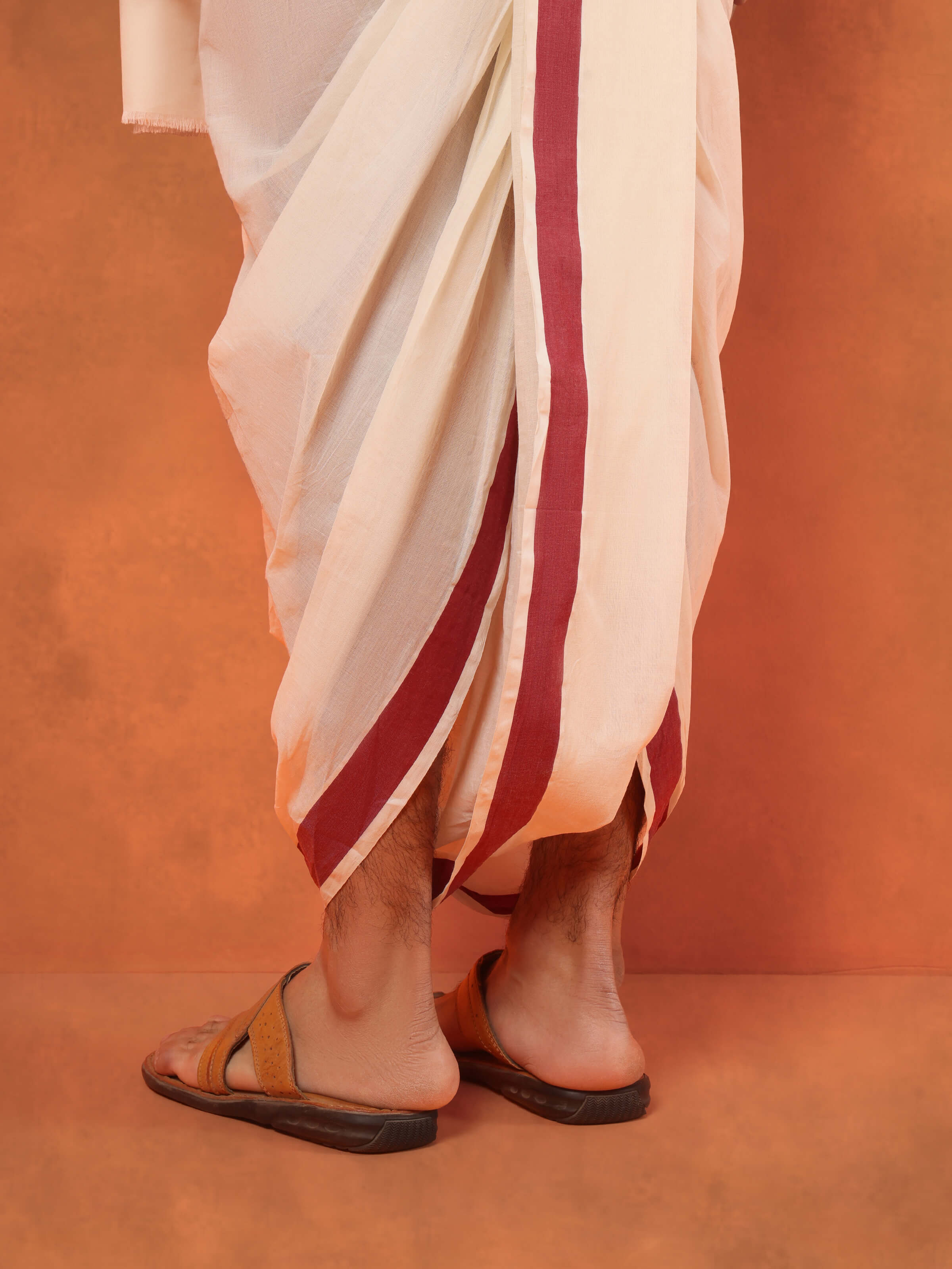 Red Cotton Angavastram Set (2Pcs)