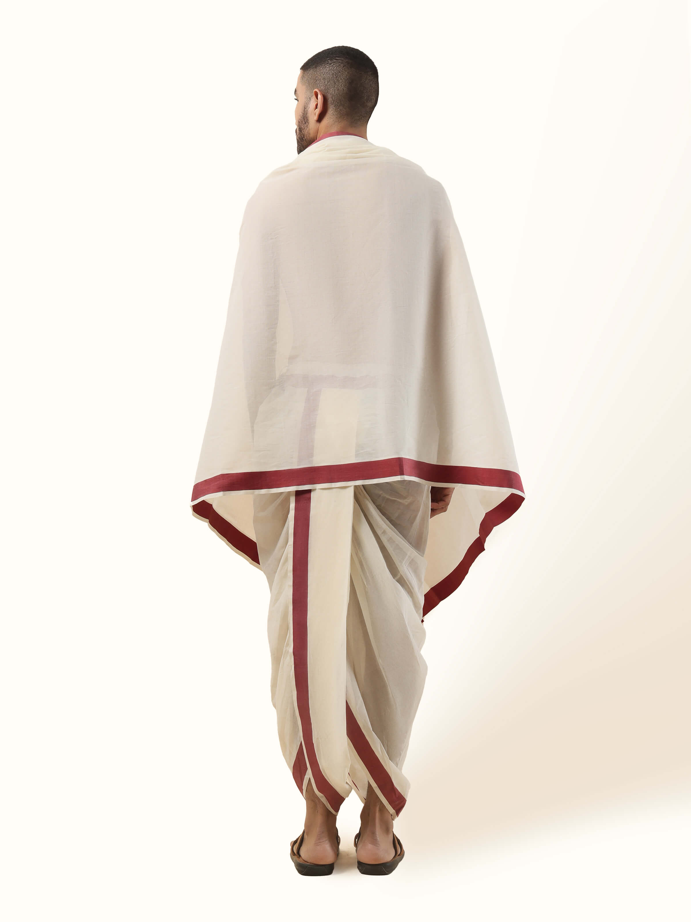 Red Cotton Angavastram Set (2Pcs)